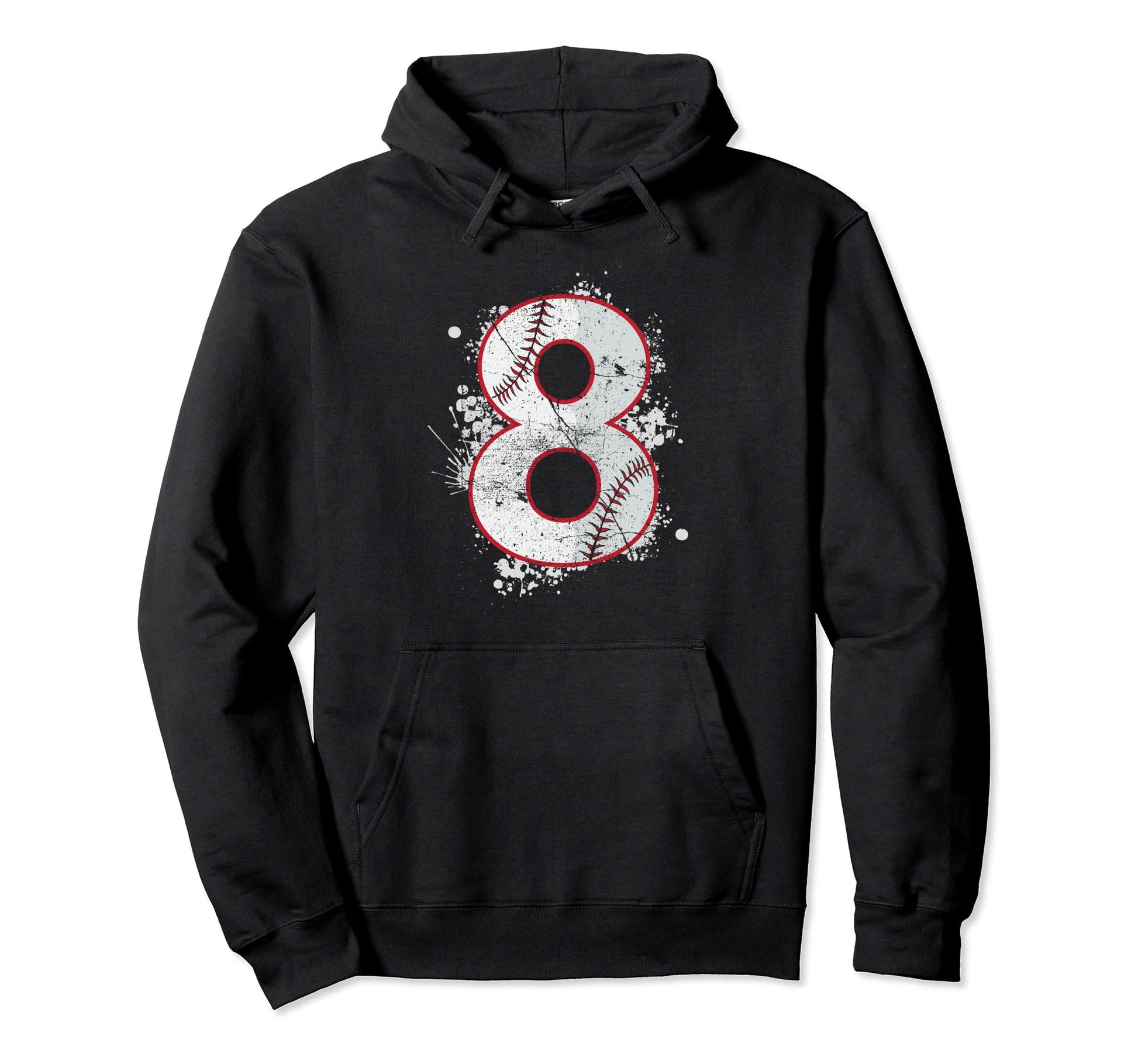 Happy Birthday 8Th Year Baseball Hoodie - Minimalist Print Men Women - T-Shirt, Sweatshirt, Hoodie