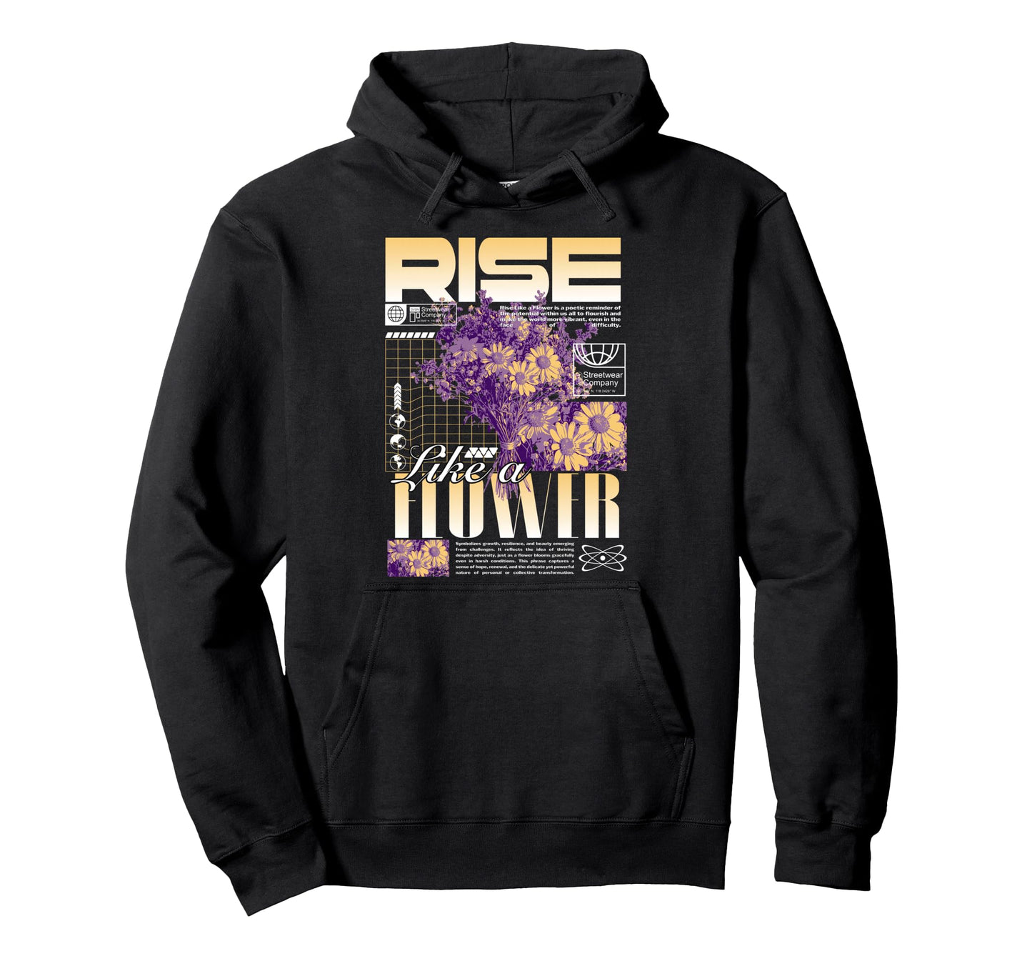 Y2K Flowers Bold Urban Graffiti Aesthetic Hoodie - Graphic Print for Adults - T-Shirt, Sweatshirt, Hoodie