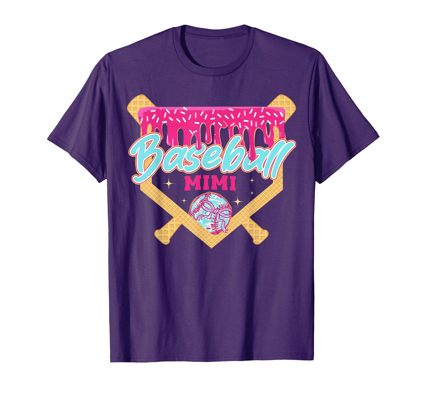 Baseball Mimi Drip Ice Cream Baseball T-Shirt - Novelty Apparel for Adults - T-Shirt, Sweatshirt, Hoodie