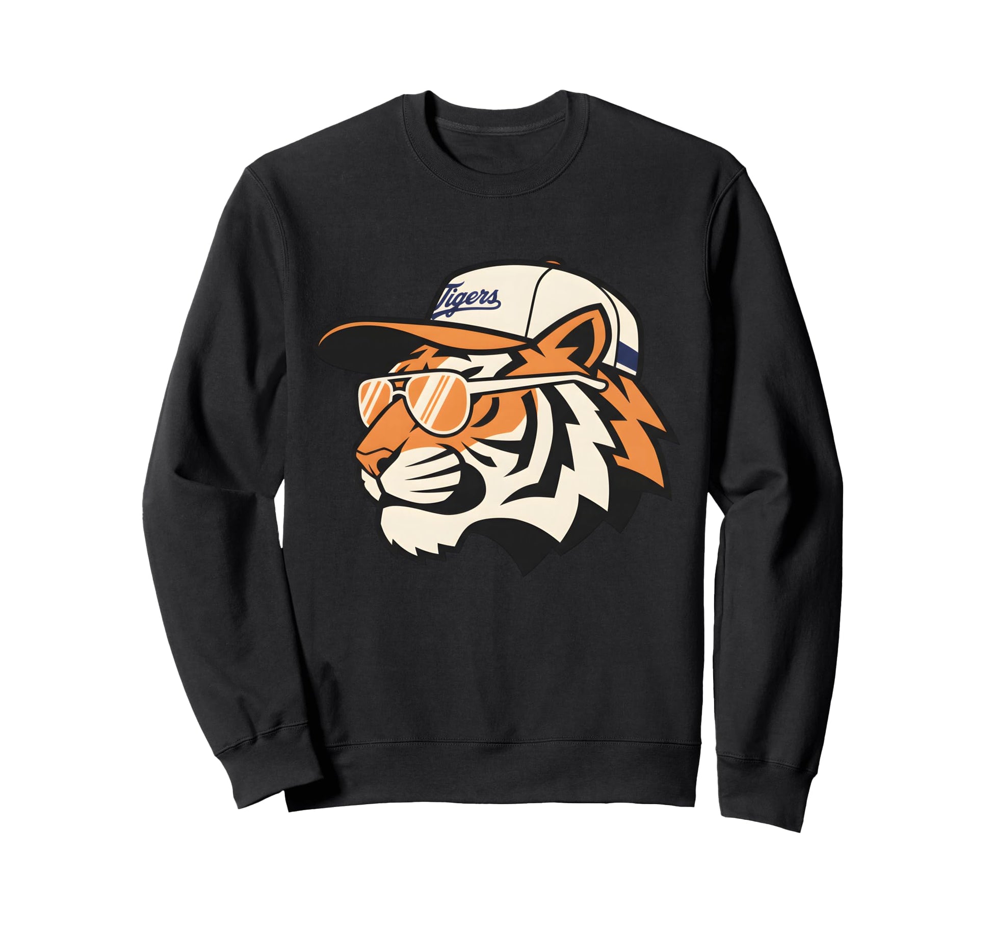 Tiger Sunglasses Baseball Cap Sweatshirt - Minimalist Print Men Women - T-Shirt, Sweatshirt, Hoodie