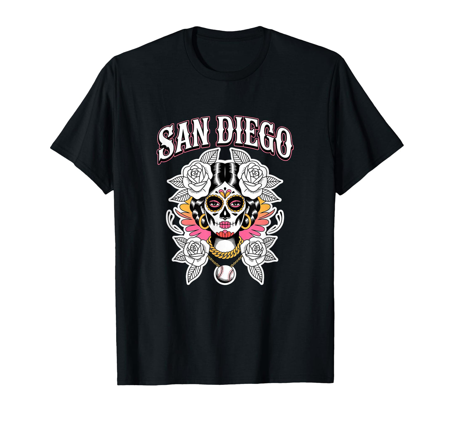 San Diego Sugar Skull Traditional T-Shirt - Streetwear Style Unisex - T-Shirt, Sweatshirt, Hoodie