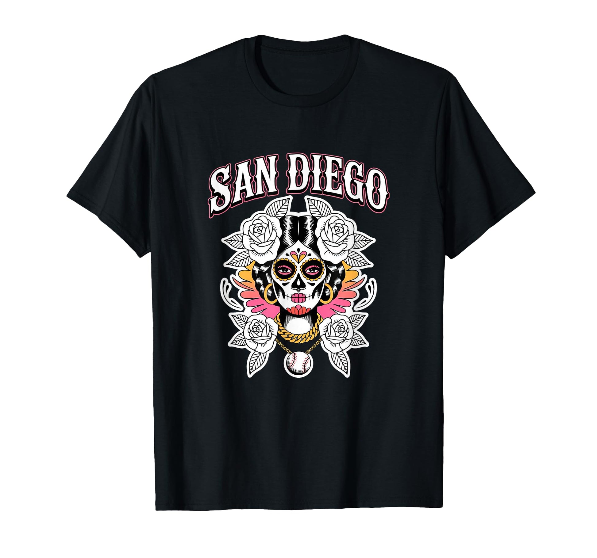 San Diego Sugar Skull Traditional T-Shirt - Streetwear Style Unisex - T-Shirt, Sweatshirt, Hoodie