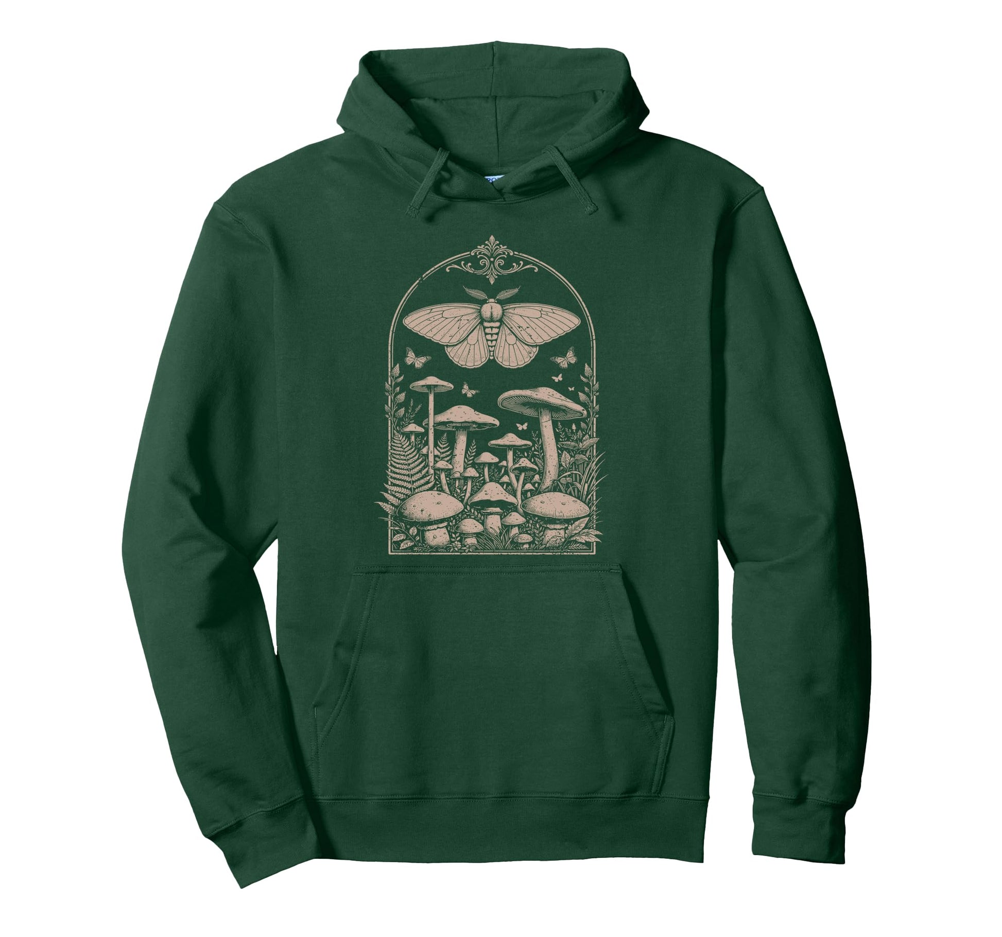 Butterfly Moth Mushrooms Floral Grunge Hoodie - Novelty Apparel Unisex - T-Shirt, Sweatshirt, Hoodie