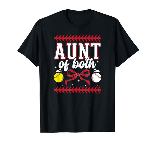 Aunt Both Coquette Baseball Softball Aunt T-Shirt - Minimalist Print Unisex - T-Shirt, Sweatshirt, Hoodie