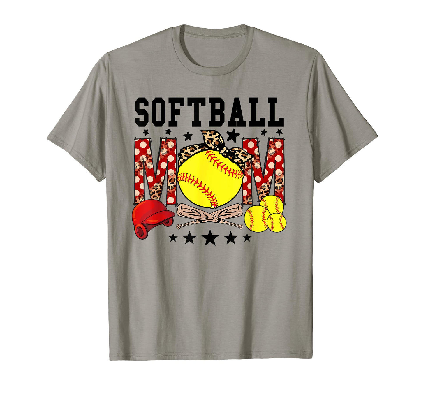 Softball Mom Baseball Mom Leopard T-Shirt - Minimalist Print Men Women - T-Shirt, Sweatshirt, Hoodie