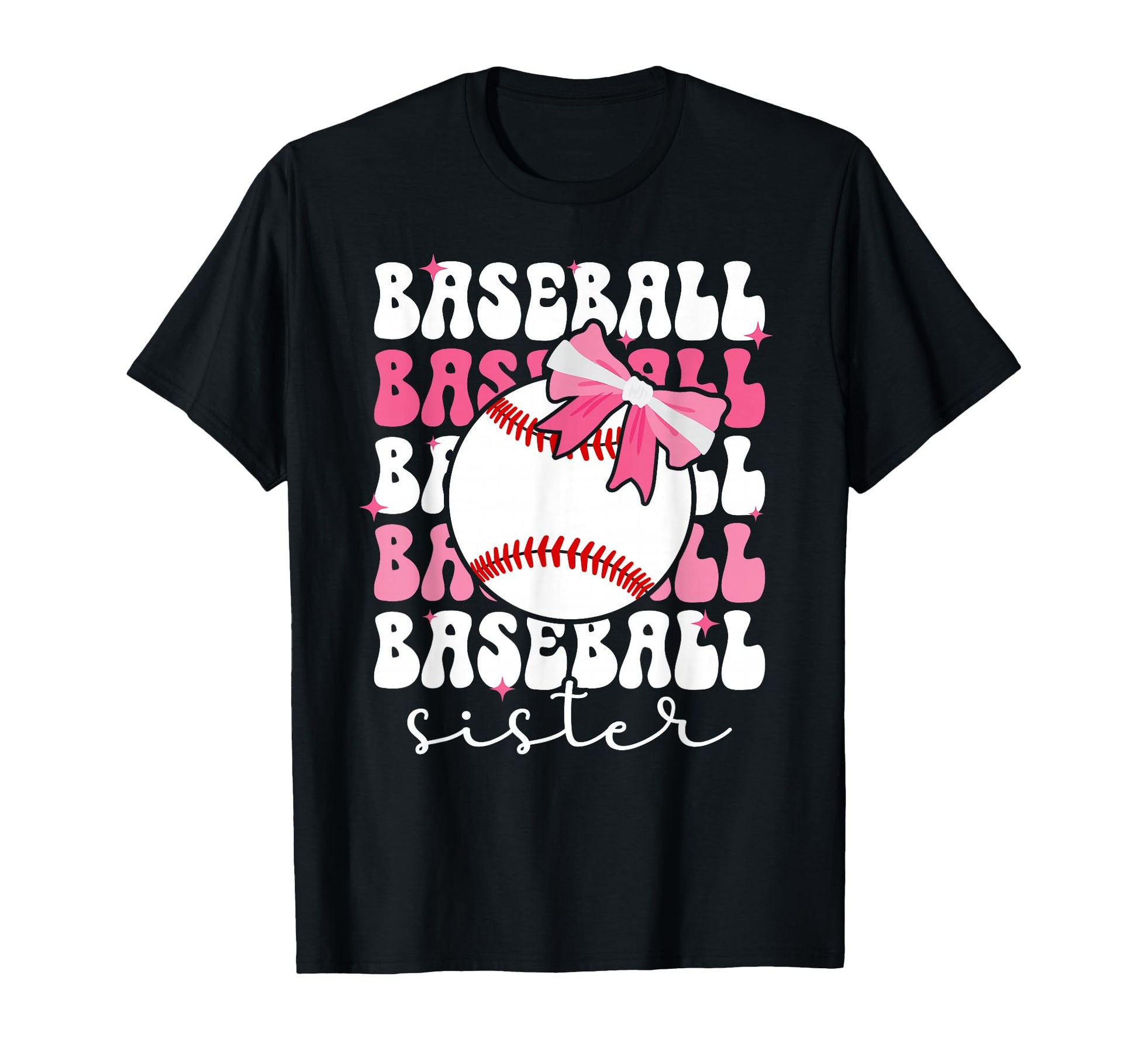 Baseball Sister Bow Baseball Players T-Shirt - Unique Graphic Unisex - T-Shirt, Sweatshirt, Hoodie