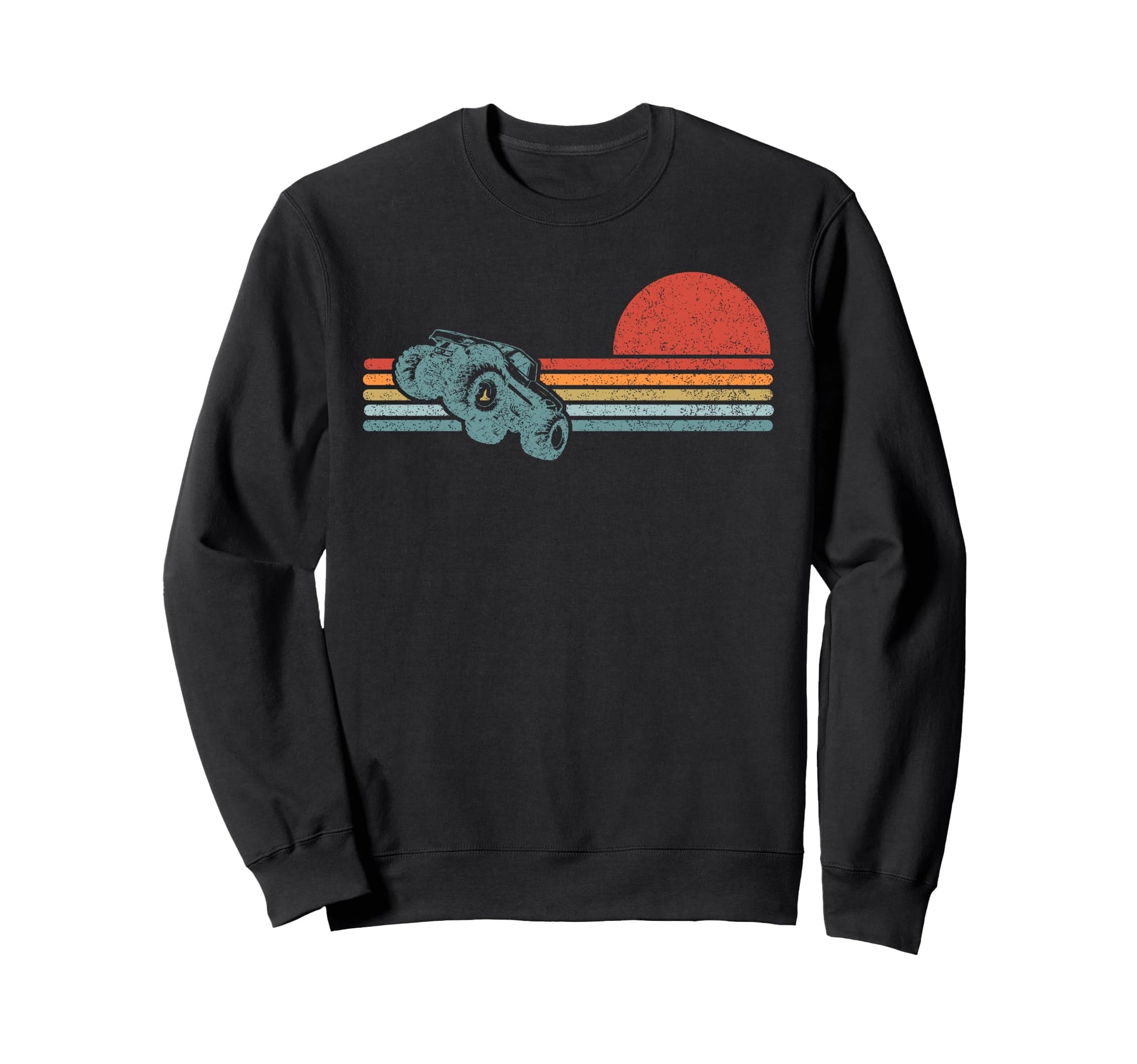 Monster Truck Sunset Horizon Sweatshirt - Trendy Graphic for Adults - T-Shirt, Sweatshirt, Hoodie