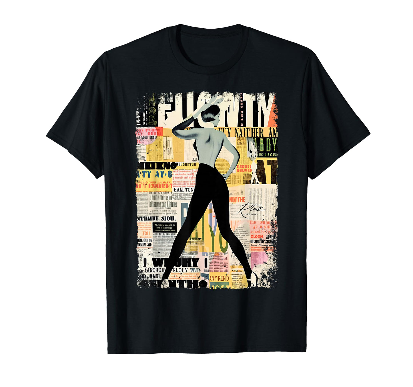 Magazin Cover Bunny Collage Sexy Model T-Shirt - Minimalist Print Unisex - T-Shirt, Sweatshirt, Hoodie
