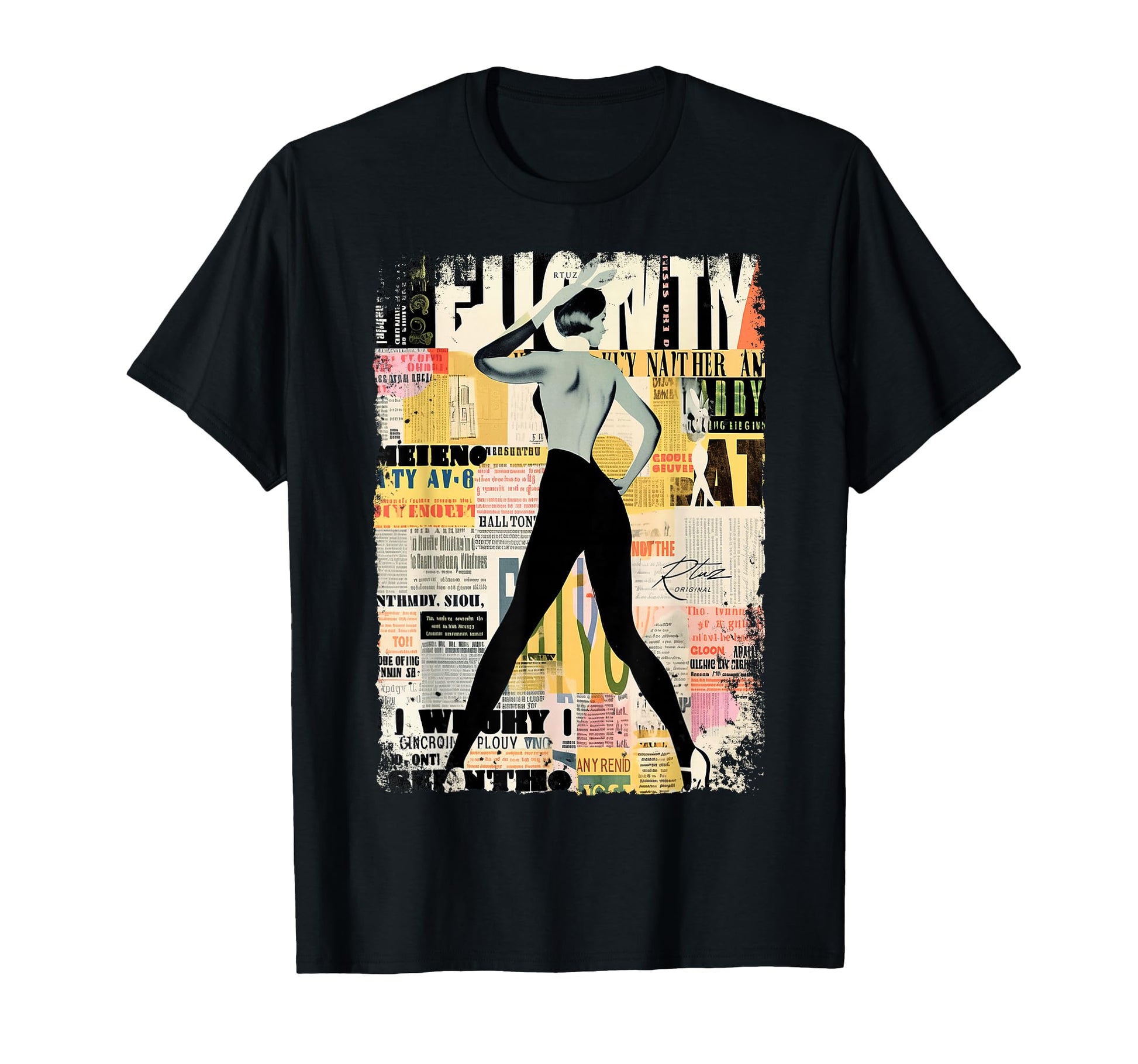 Magazin Cover Bunny Collage Sexy Model T-Shirt - Minimalist Print Unisex - T-Shirt, Sweatshirt, Hoodie
