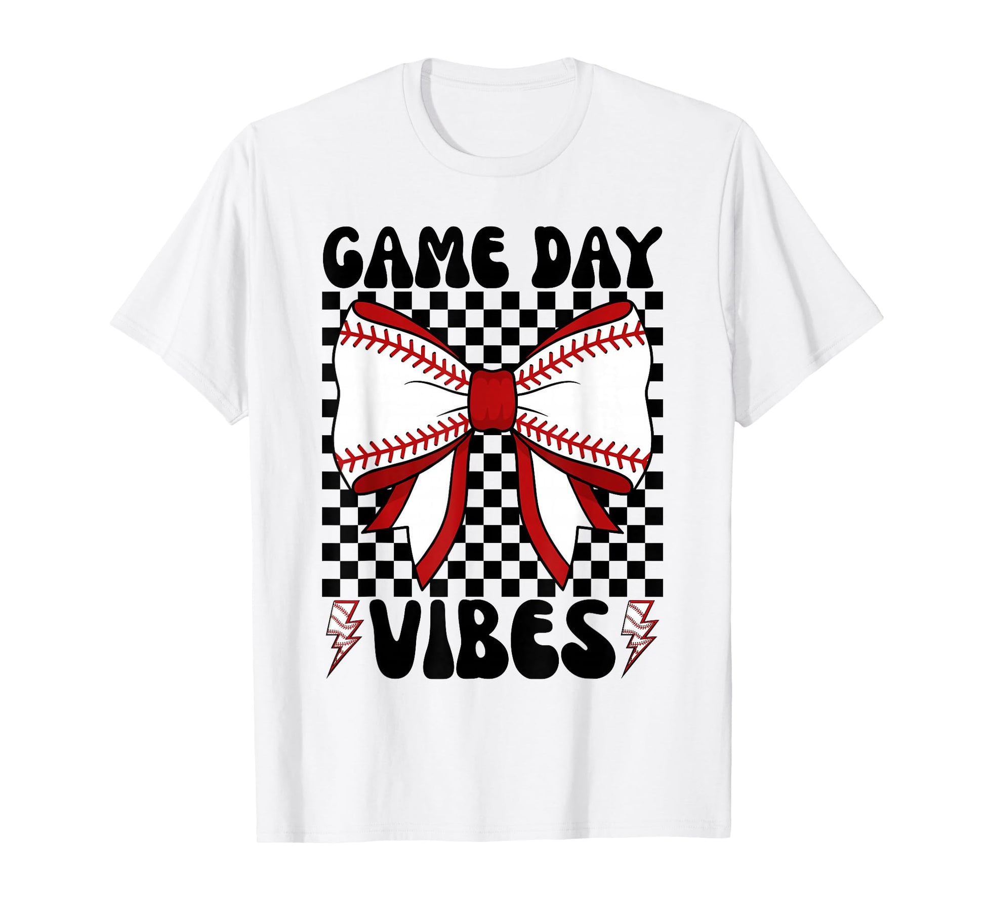 Game Day Vibes Coquette Bow Baseball Mama T-Shirt - Graphic Print Unisex - T-Shirt, Sweatshirt, Hoodie