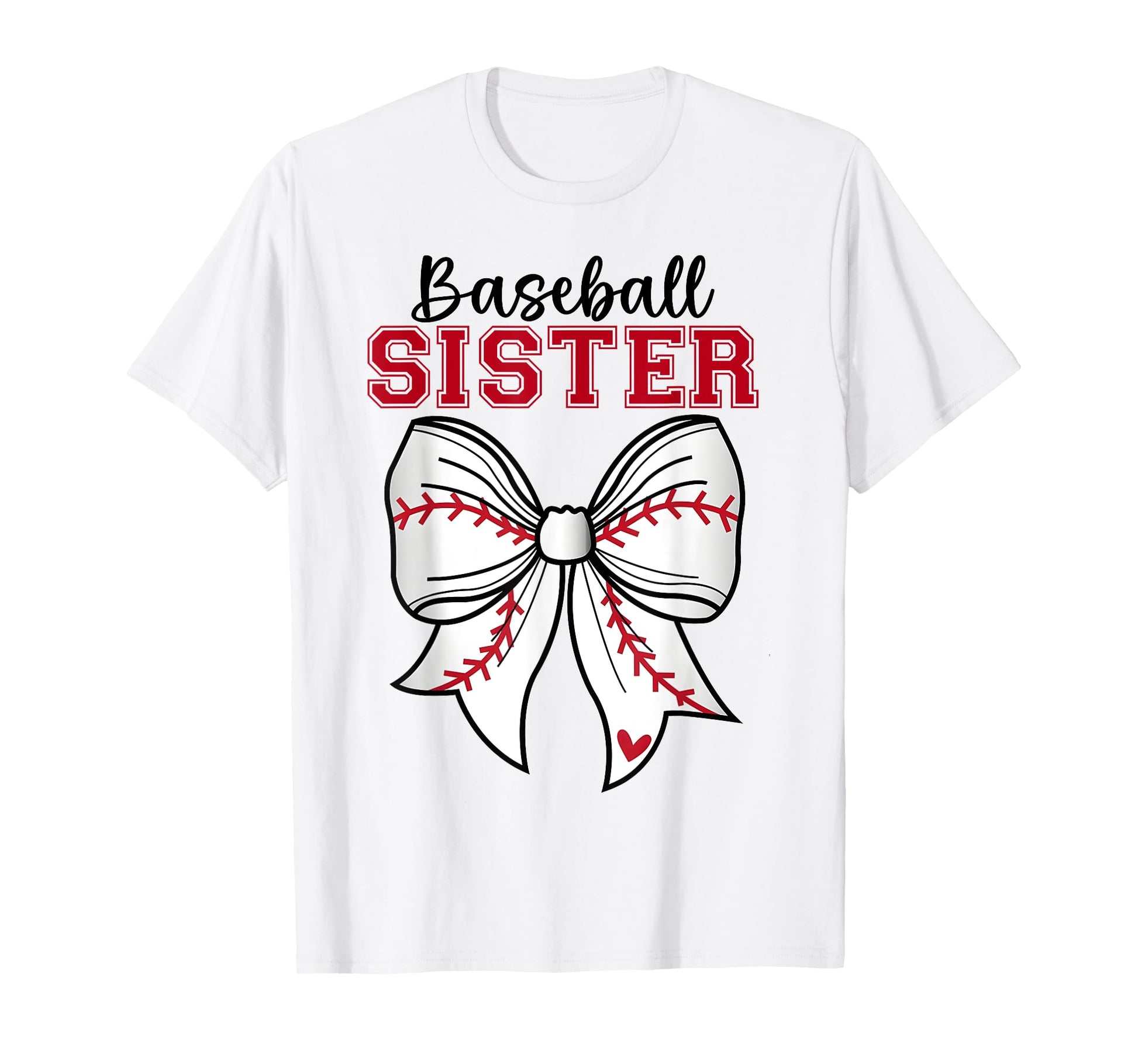 Baseball Sister Coquette Bow Game T-Shirt - Aesthetic Graphic for Adults - T-Shirt, Sweatshirt, Hoodie
