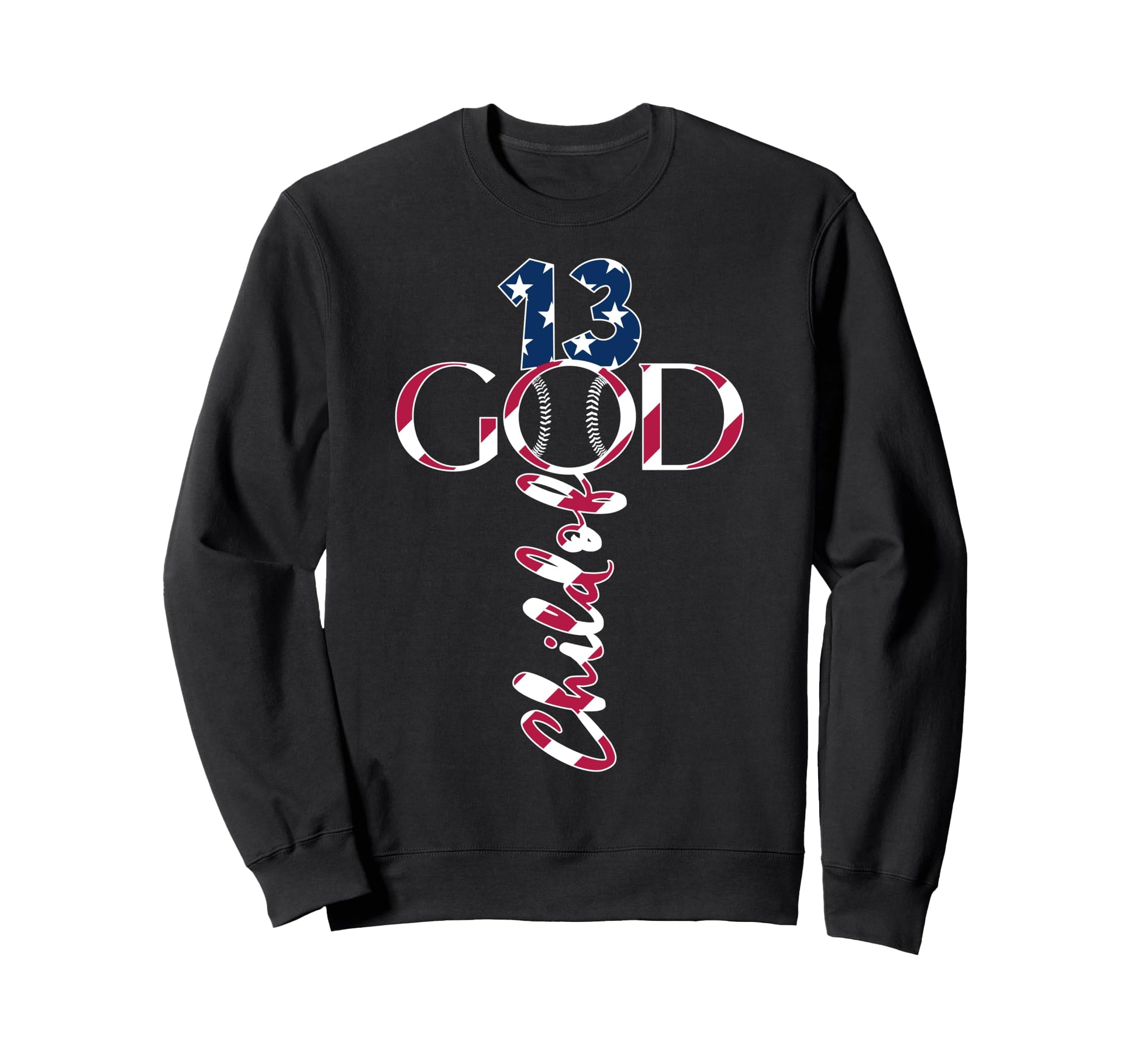 Baseball Jesus 13 Years Child God Sweatshirt - Graphic Print Men Women - T-Shirt, Sweatshirt, Hoodie