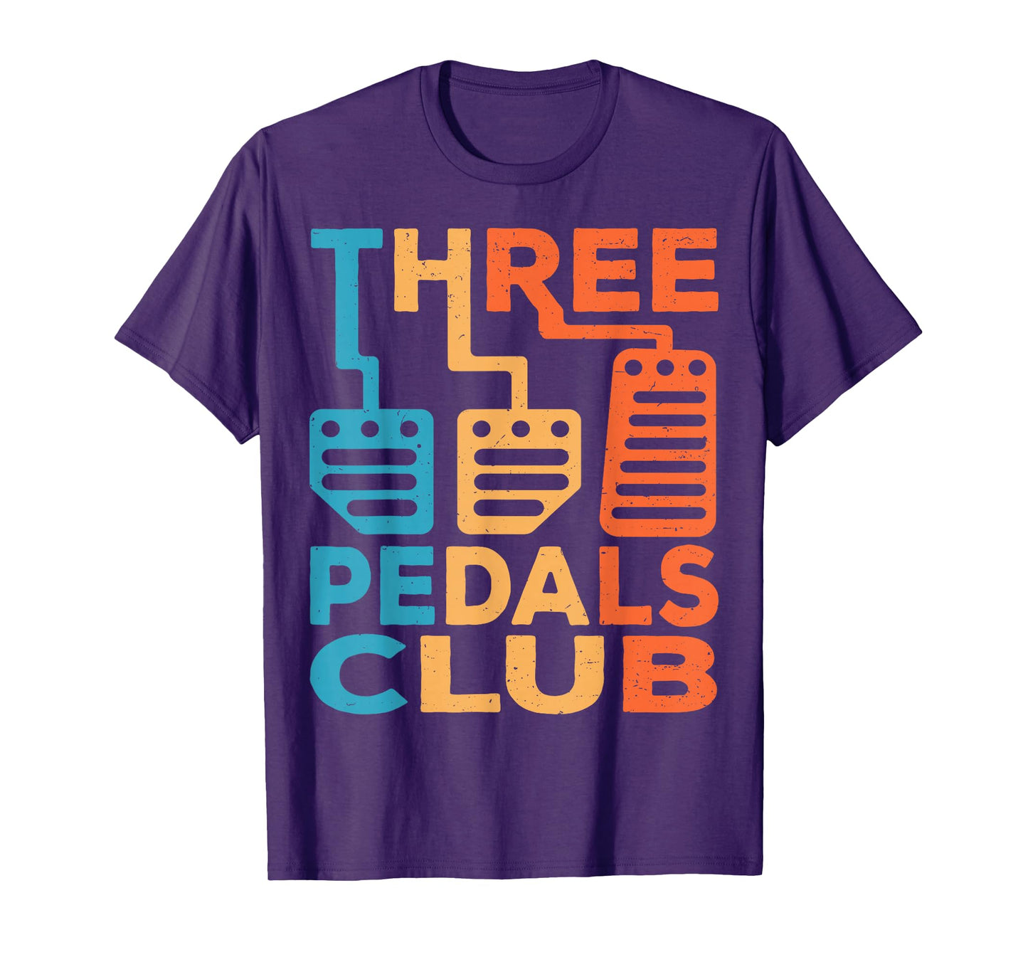 Three Pedals Club Funny Manual Car T-Shirt - Fun Novelty Design Unisex - T-Shirt, Sweatshirt, Hoodie