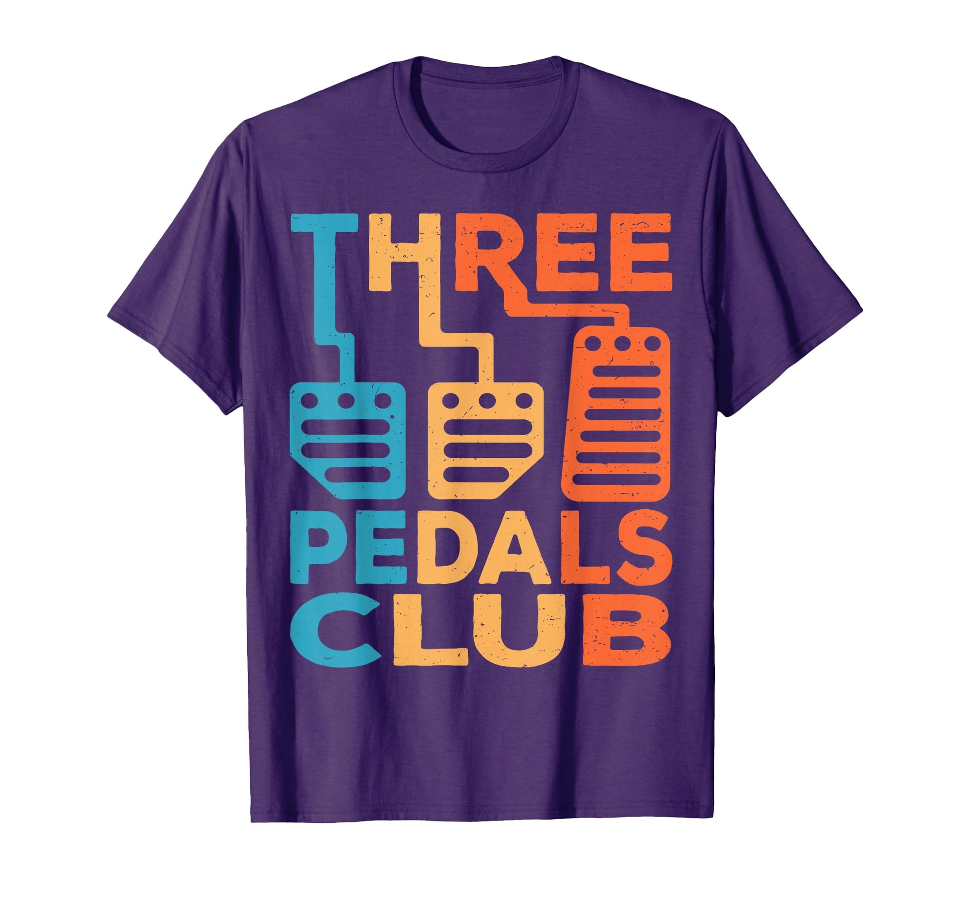 Three Pedals Club Funny Manual Car T-Shirt - Fun Novelty Design Unisex - T-Shirt, Sweatshirt, Hoodie