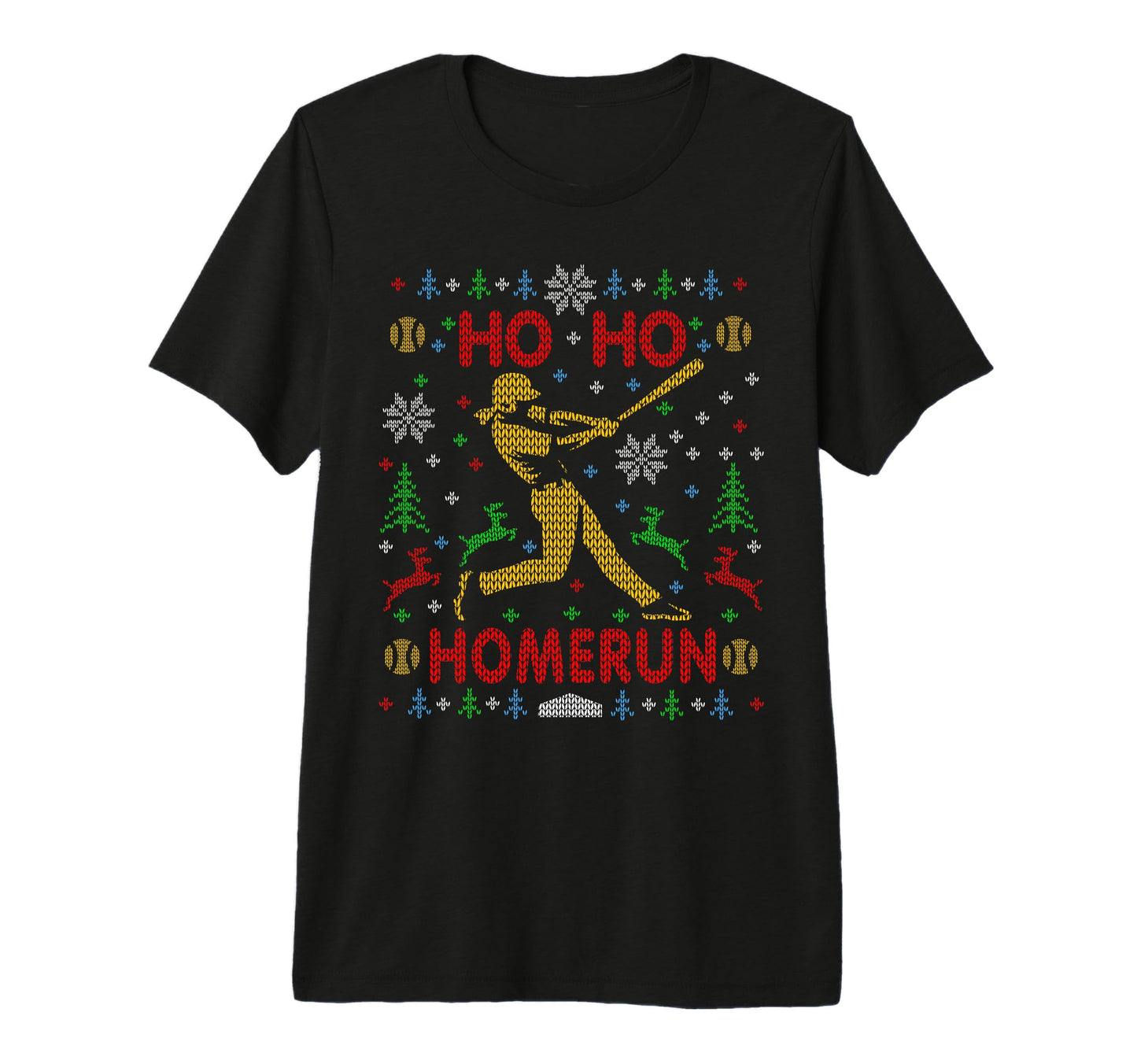 Ho Ho Homerun Fastpitch Softball Ugly T-Shirt - Minimalist Print Unisex - T-Shirt, Sweatshirt, Hoodie