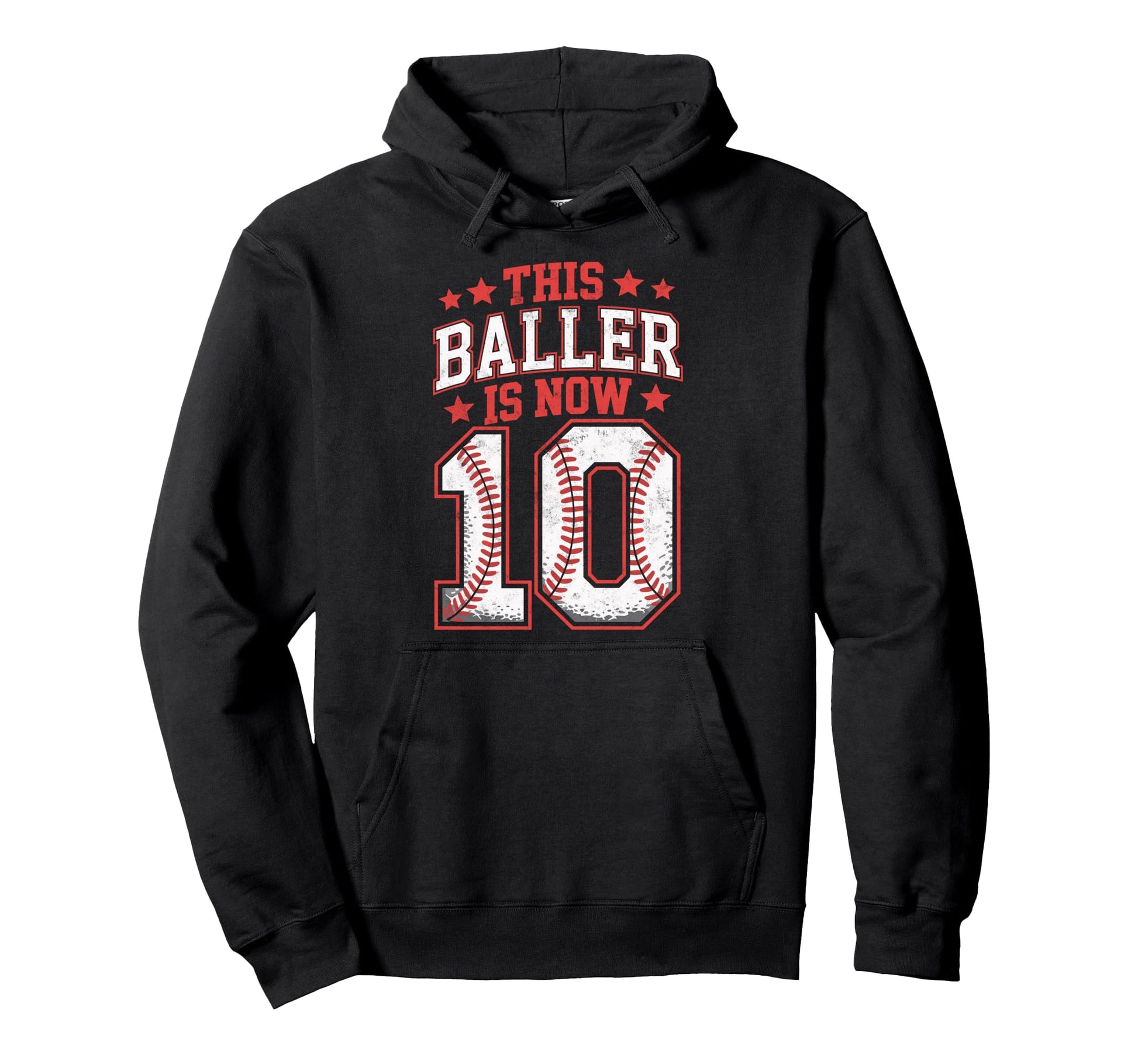 This Baller Is Now 10 Year Baseball Hoodie - Custom Art Print Unisex - T-Shirt, Sweatshirt, Hoodie