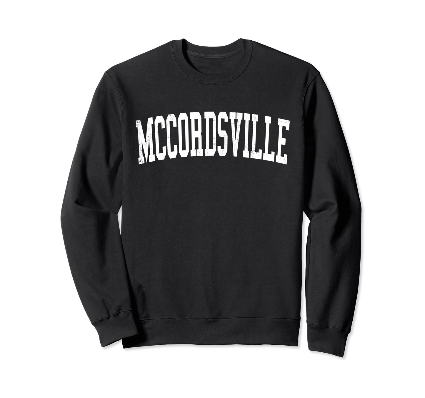 Mccordsville Distressed White Sweatshirt - Streetwear Style for Adults - T-Shirt, Sweatshirt, Hoodie