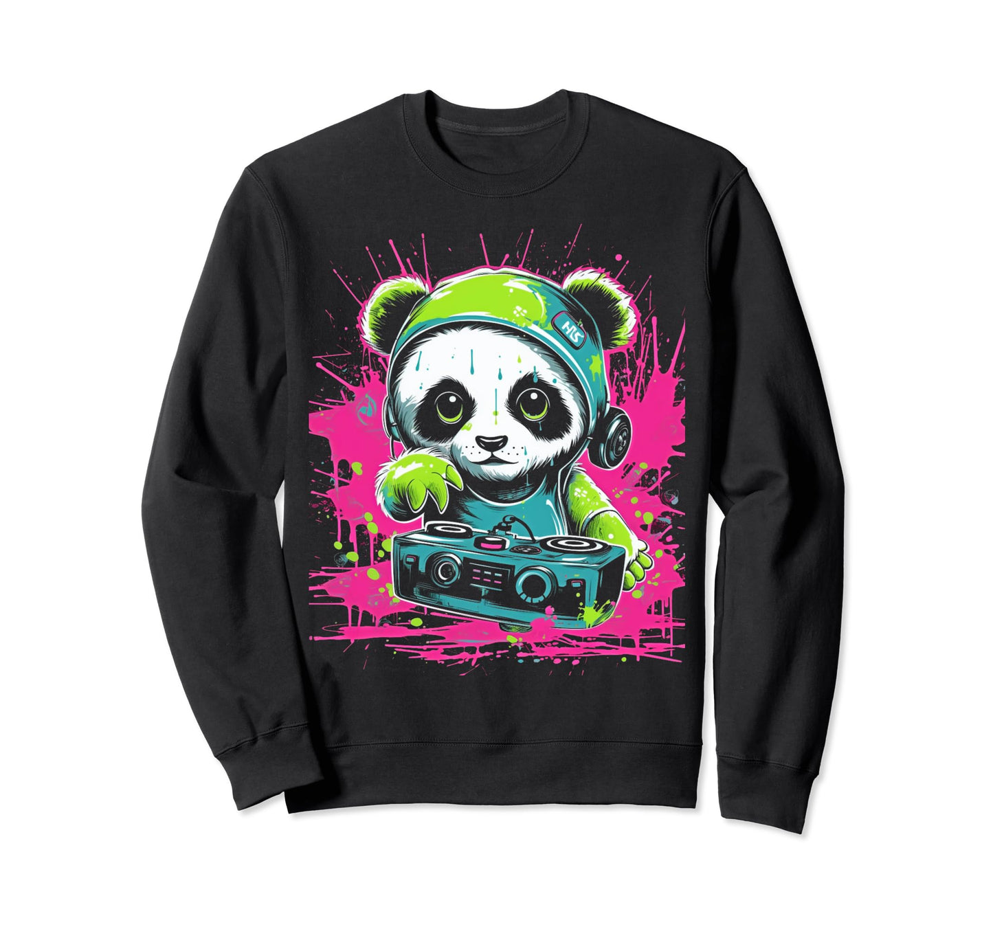 Kawaii Panda Dj Japanese Edm Y2K Sweatshirt - Streetwear Style for Adults - T-Shirt, Sweatshirt, Hoodie