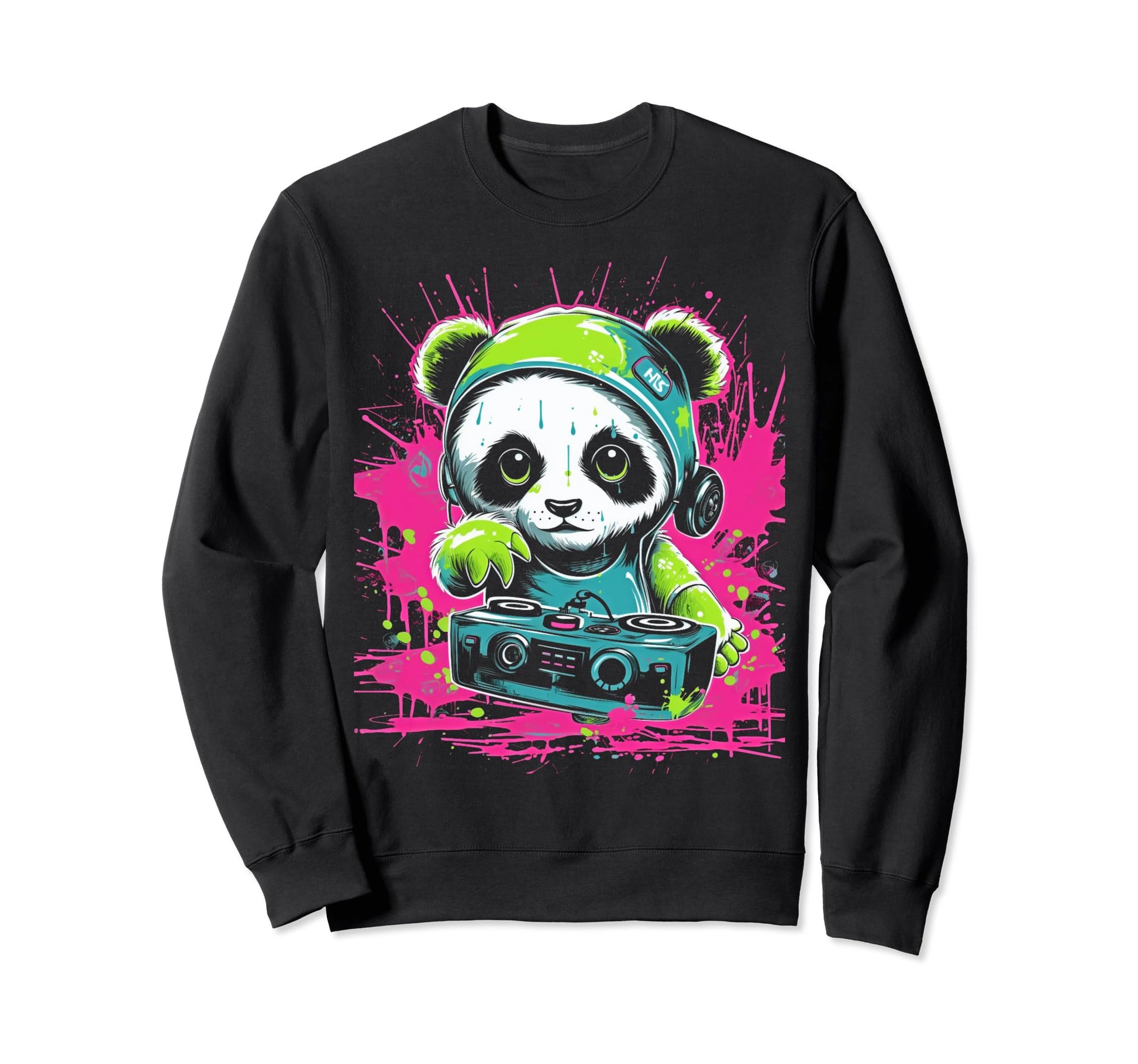 Kawaii Panda Dj Japanese Edm Y2K Sweatshirt - Streetwear Style for Adults - T-Shirt, Sweatshirt, Hoodie