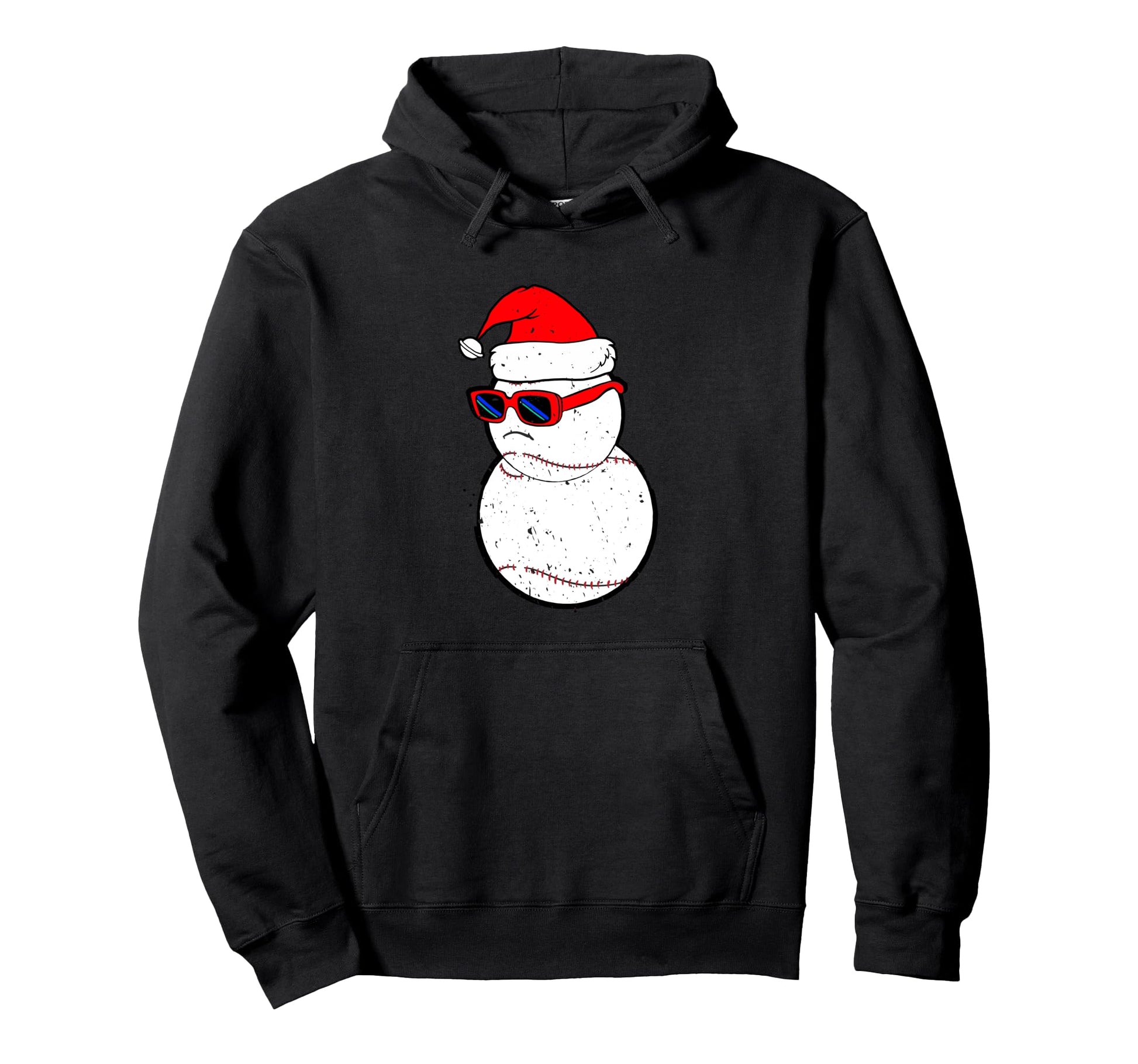 Snowman Baseball Player Party Hoodie - Fun Novelty Design Unisex - T-Shirt, Sweatshirt, Hoodie