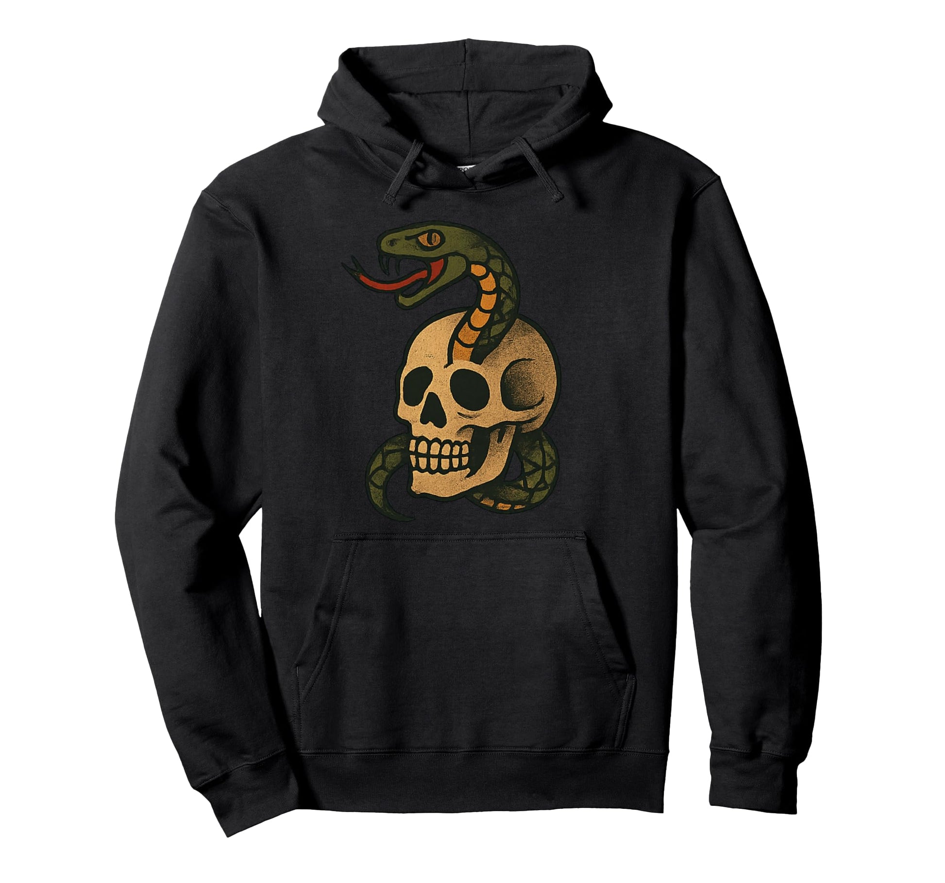 Tattoo Skull Snake Traditional Flash Hoodie - Custom Art Print for Adults - T-Shirt, Sweatshirt, Hoodie