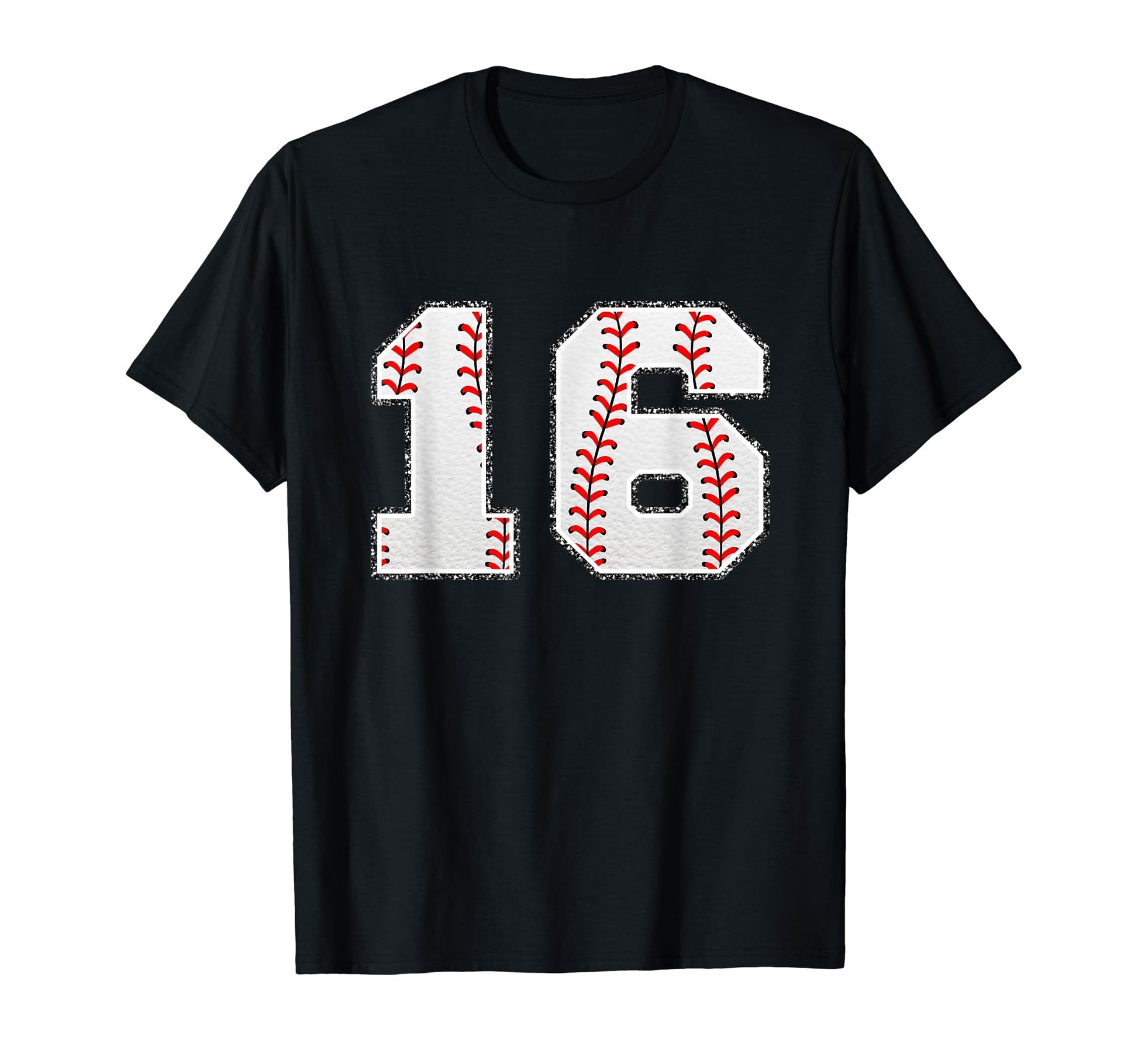 Number 16 Baseball Distressed Number T-Shirt - Custom Art Print Unisex - T-Shirt, Sweatshirt, Hoodie