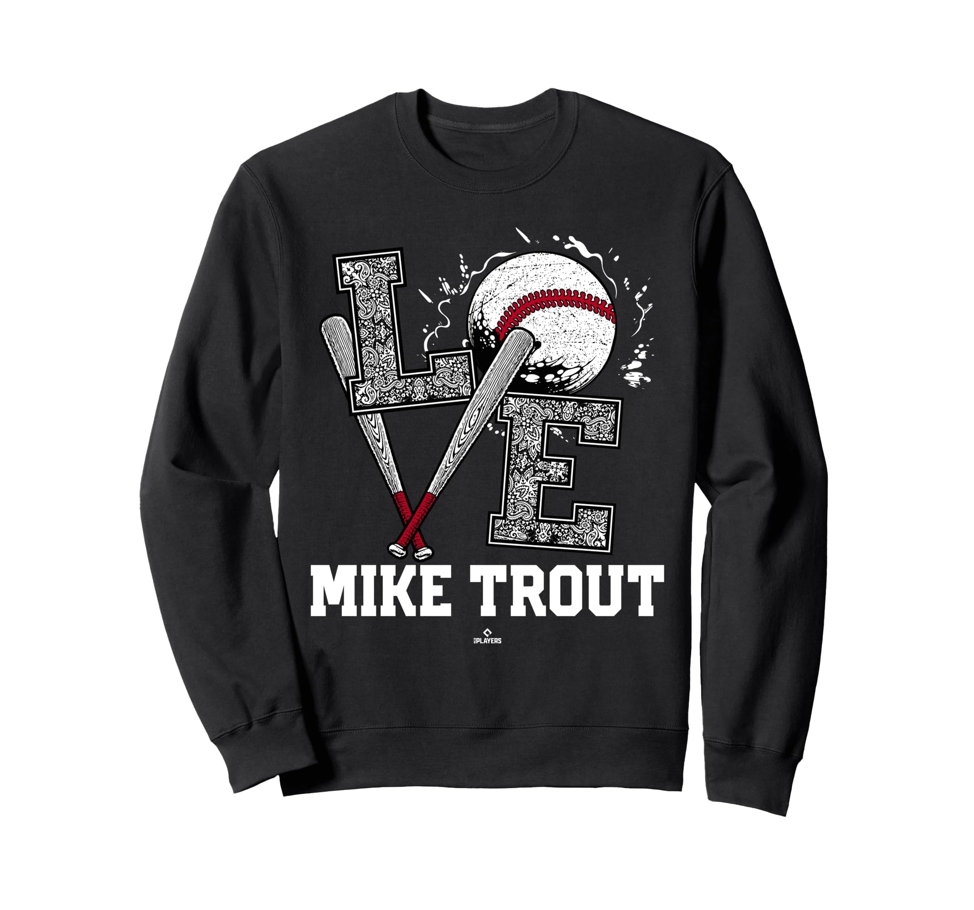 Distressed Baseball Love Mike Trout Sweatshirt - Novelty Apparel Unisex - T-Shirt, Sweatshirt, Hoodie