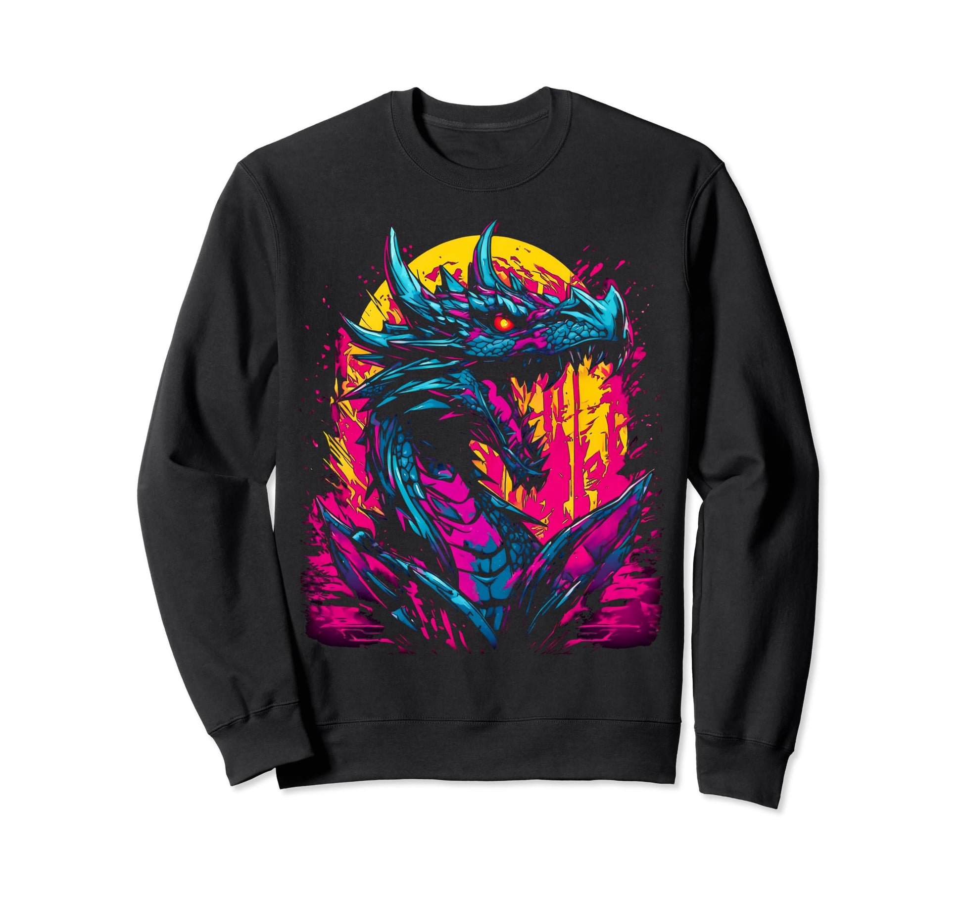 Cyberpunk Dragon Futuristic Anime Sweatshirt - Trendy Graphic Men Women - T-Shirt, Sweatshirt, Hoodie