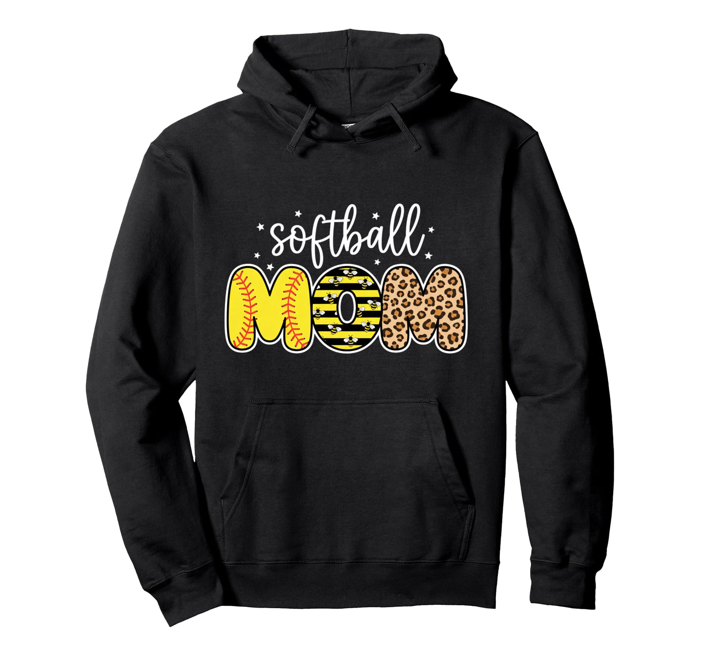 Softball Mom Mom Baseball Softball Fan Mom Hoodie - Unique Graphic Unisex - T-Shirt, Sweatshirt, Hoodie