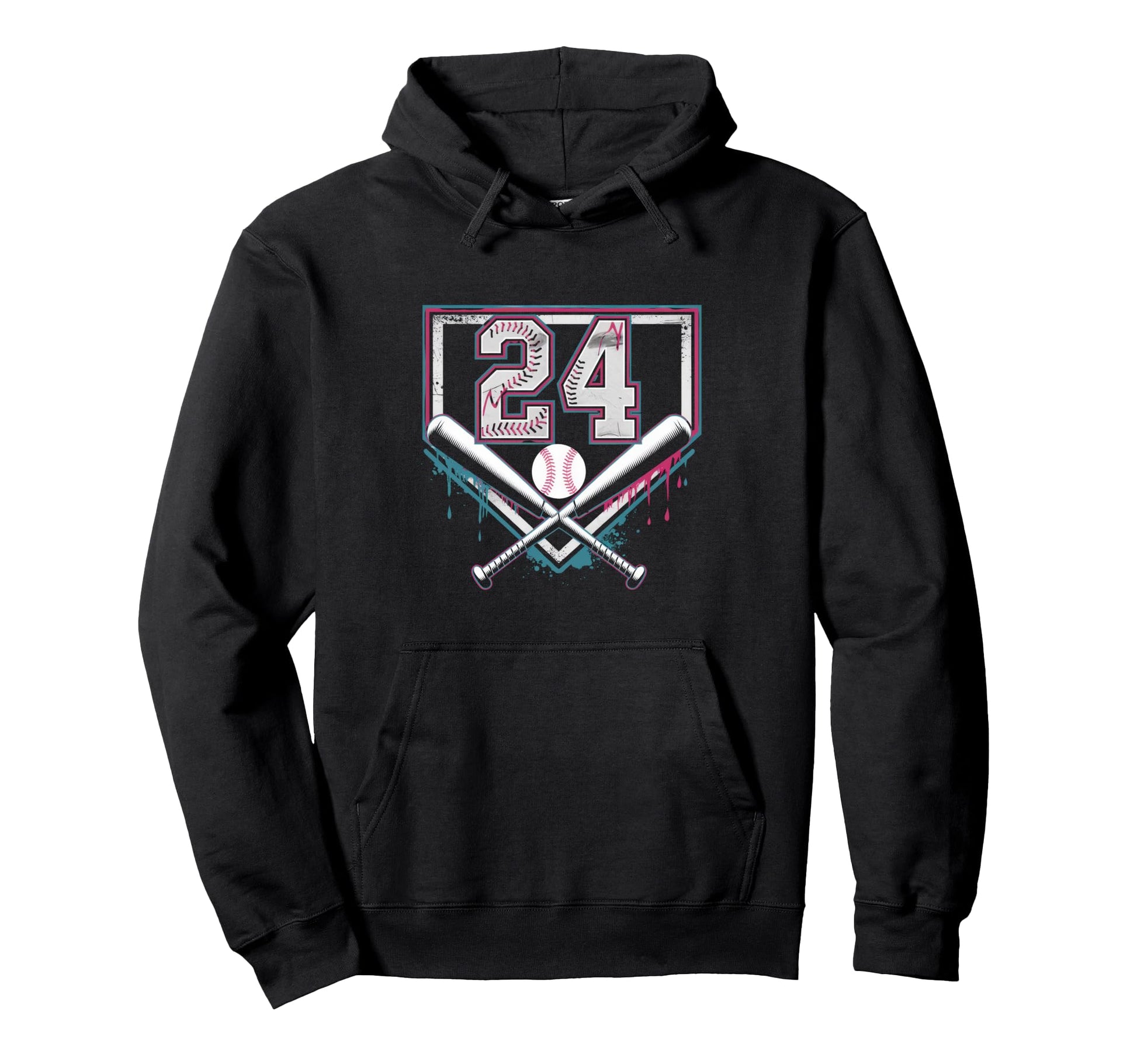 24Th Birthday Baseball Home Ice Hoodie - Fun Novelty Design for Adults - T-Shirt, Sweatshirt, Hoodie