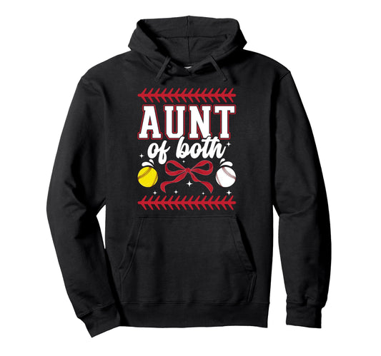 Aunt Both Coquette Baseball Softball Hoodie - Aesthetic Graphic for Adults - T-Shirt, Sweatshirt, Hoodie