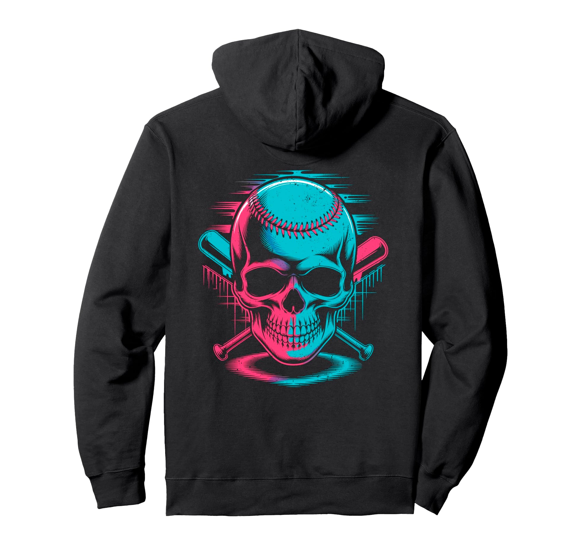 Respect Drip Baseball Skull Crossed Bats Hoodie - Novelty Apparel Unisex - T-Shirt, Sweatshirt, Hoodie