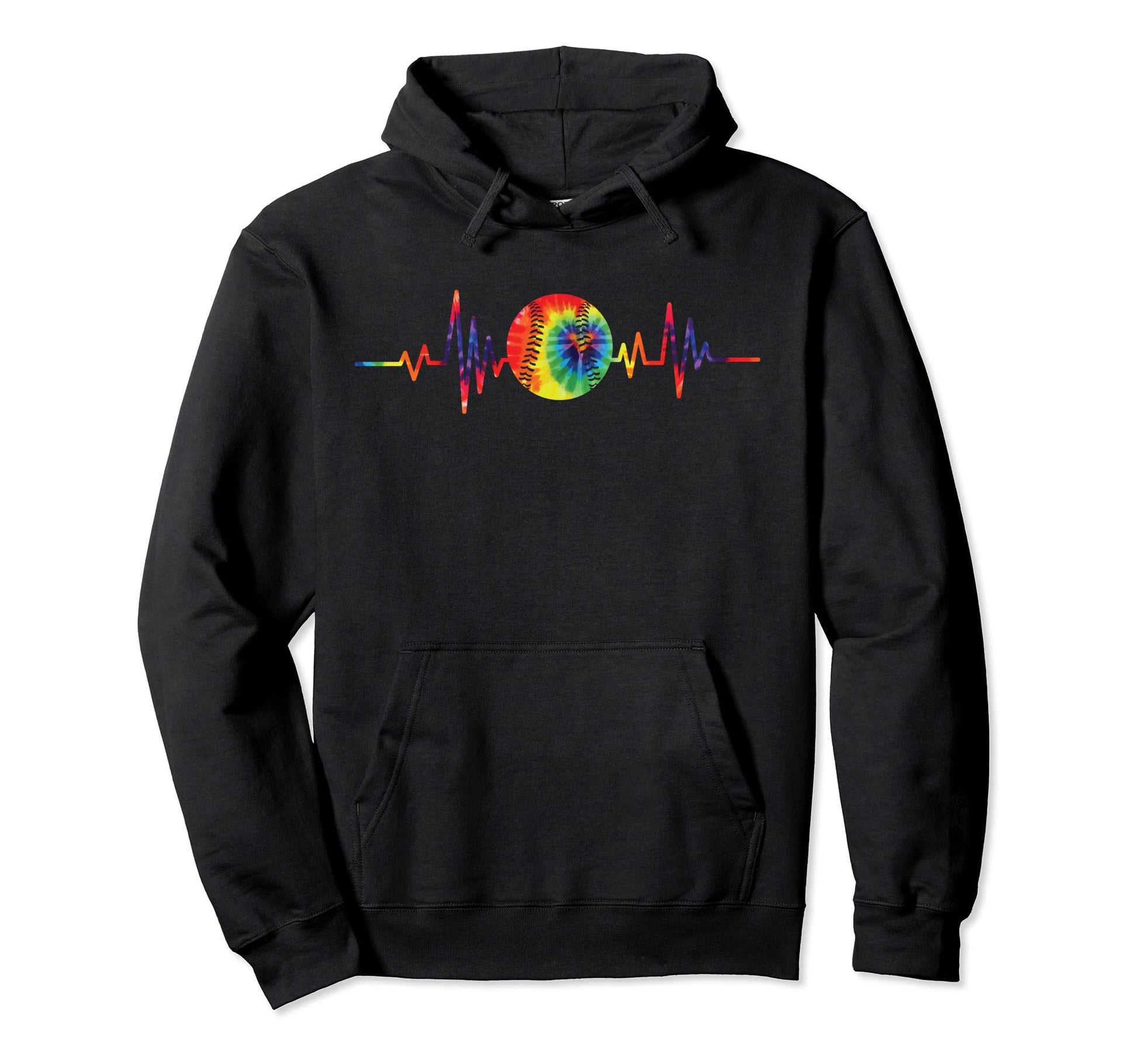Baseball Heartbeat Hoodie - Aesthetic Graphic for Adults - T-Shirt, Sweatshirt, Hoodie