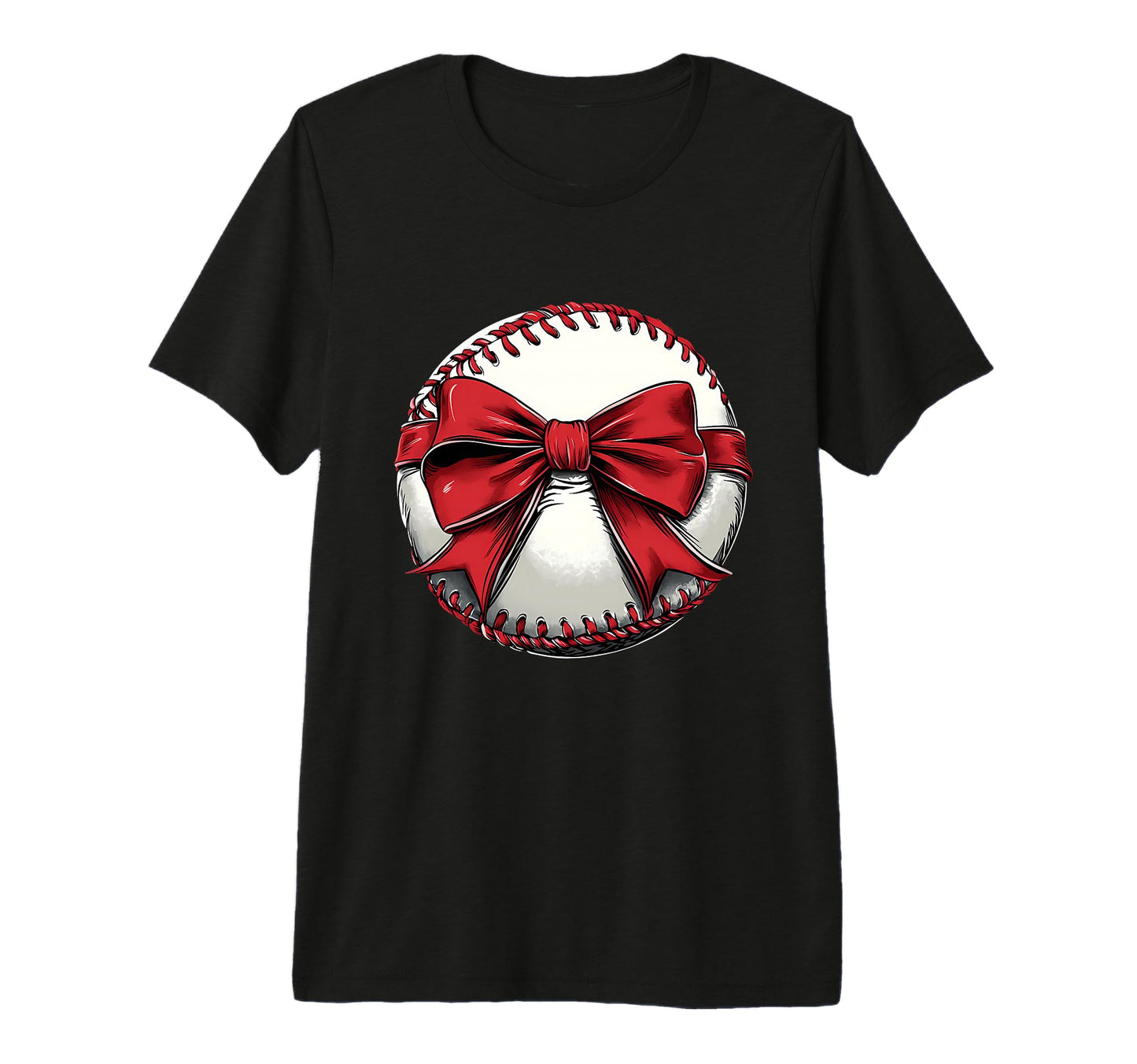 Baseball Coquette Bow Baseball Mom Tri T-Shirt - Graphic Print Men Women - T-Shirt, Sweatshirt, Hoodie