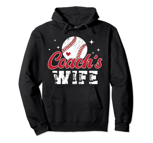 Baseball Coachs Wife Leopard Wife Hoodie - Unique Graphic Men Women - T-Shirt, Sweatshirt, Hoodie