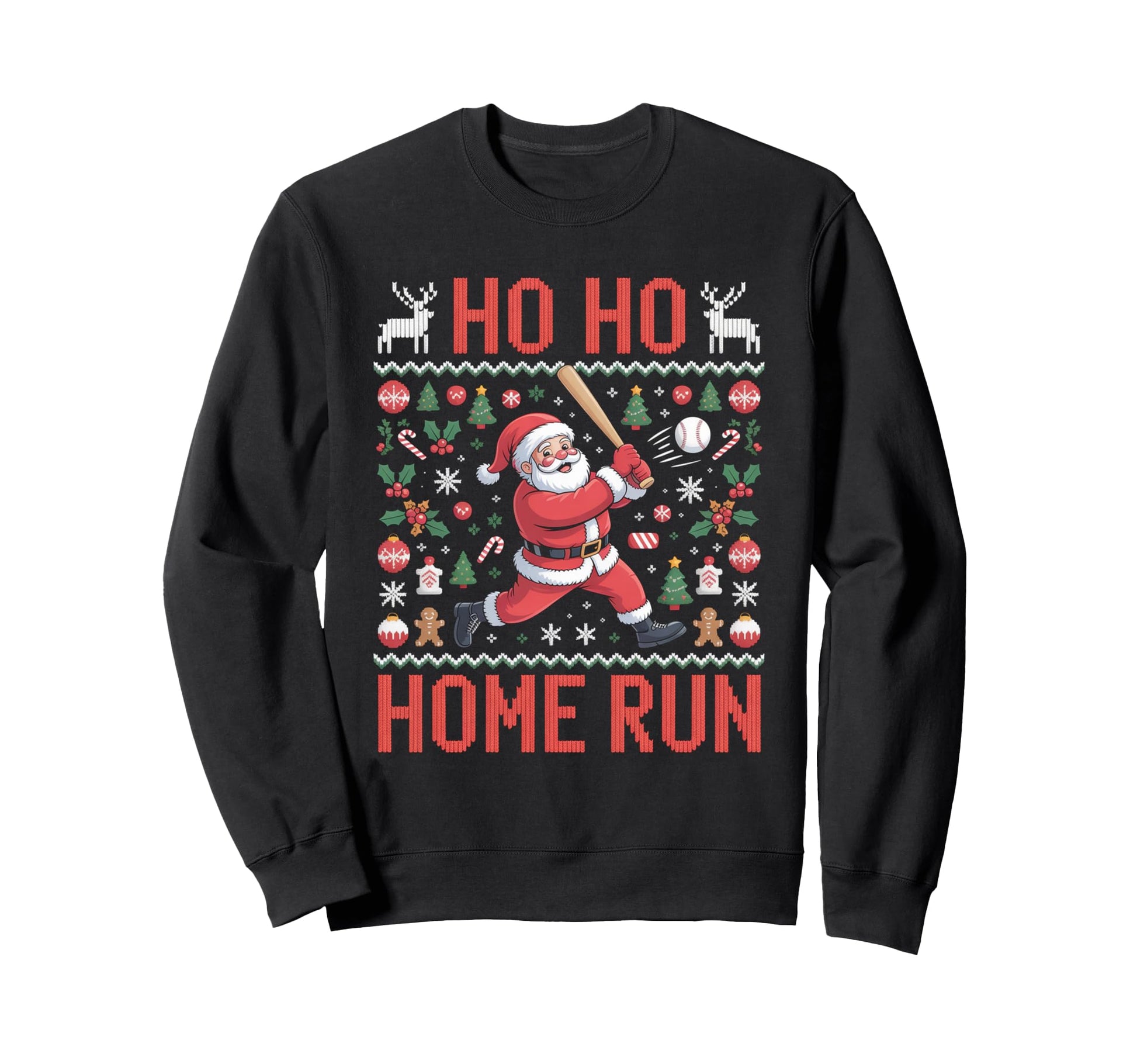 Ho Ho Home Run Baseball Sweatshirt - Novelty Apparel Men Women - T-Shirt, Sweatshirt, Hoodie