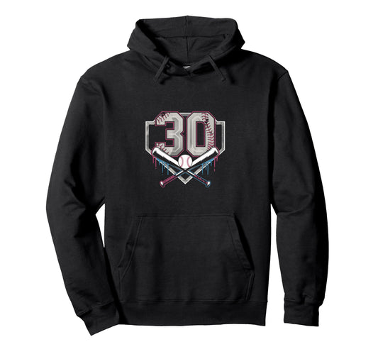 30Th Birthday Baseball Home Ice Hoodie - Casual Everyday Wear for Adults - T-Shirt, Sweatshirt, Hoodie