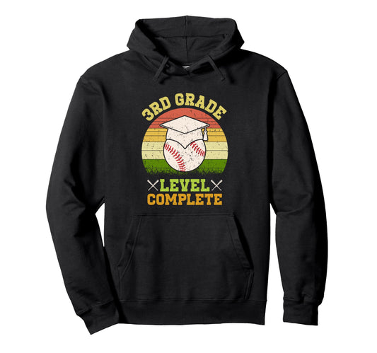 3Rd Grade Level Complete Baseball Hoodie - Custom Art Print for Adults - T-Shirt, Sweatshirt, Hoodie