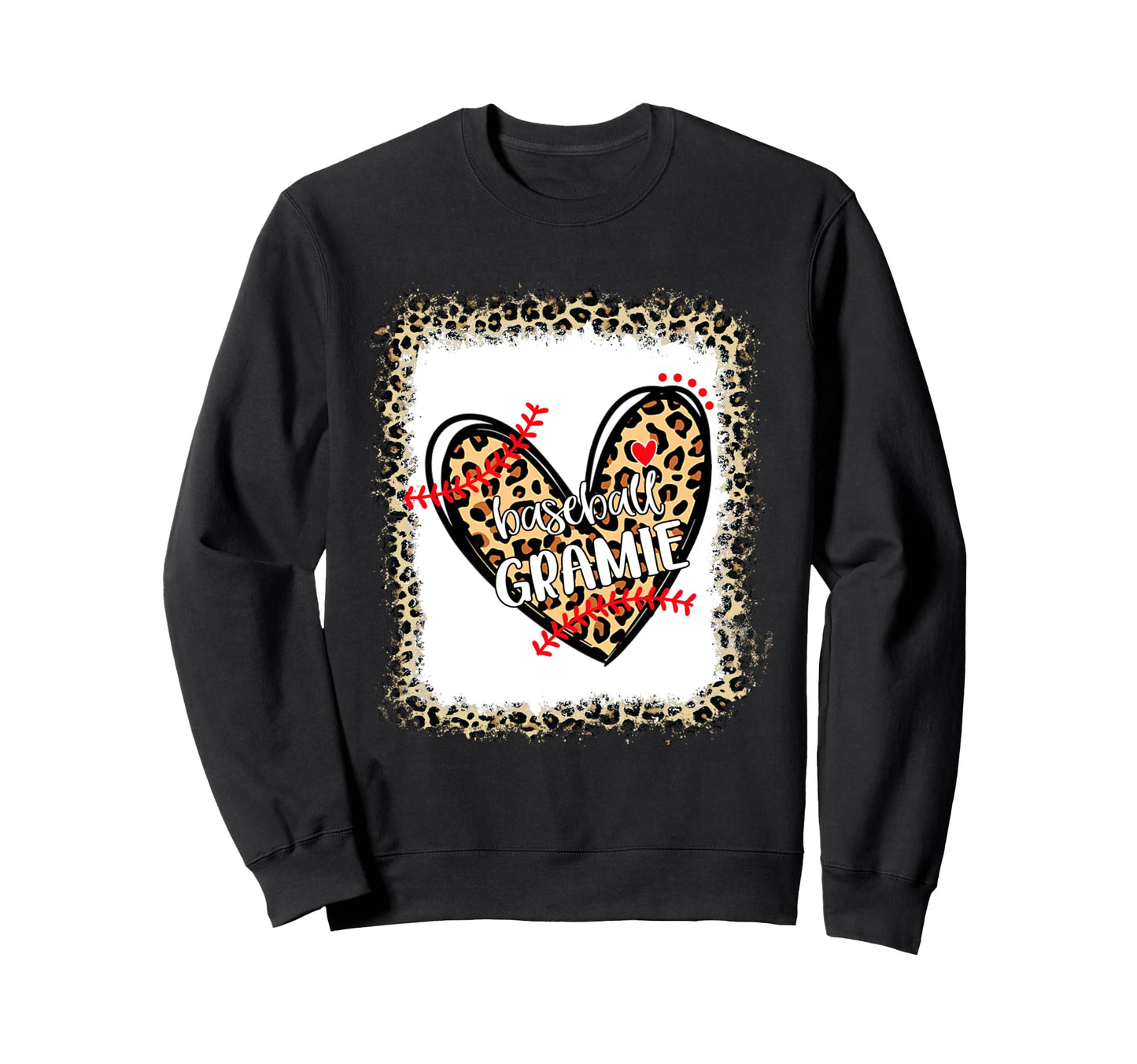 Bleached Leopard Heart Sweatshirt - Casual Everyday Wear Men Women - T-Shirt, Sweatshirt, Hoodie