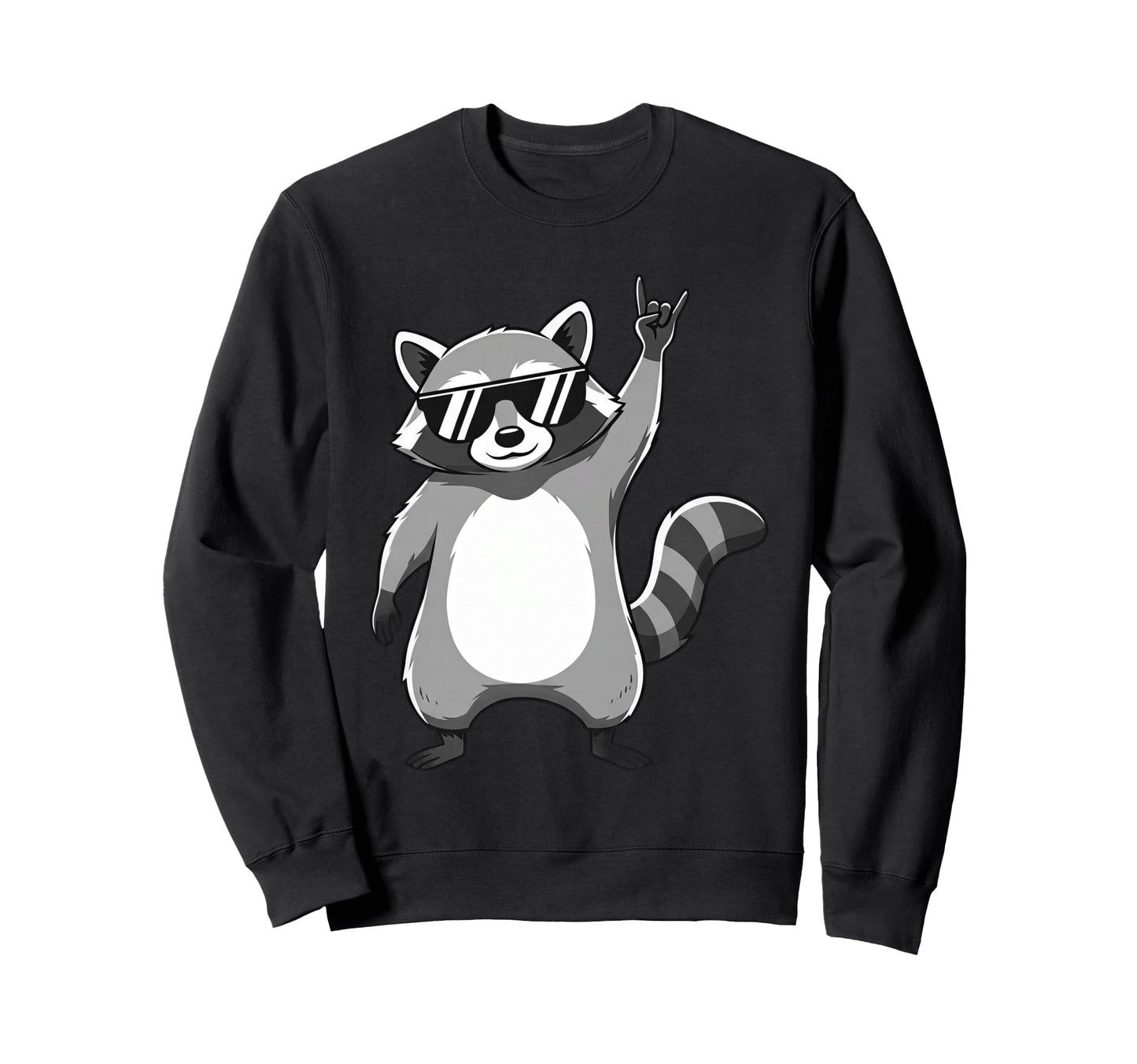 Raccoon Rocking Out Music Gift Sweatshirt - Casual Everyday Wear Unisex - T-Shirt, Sweatshirt, Hoodie
