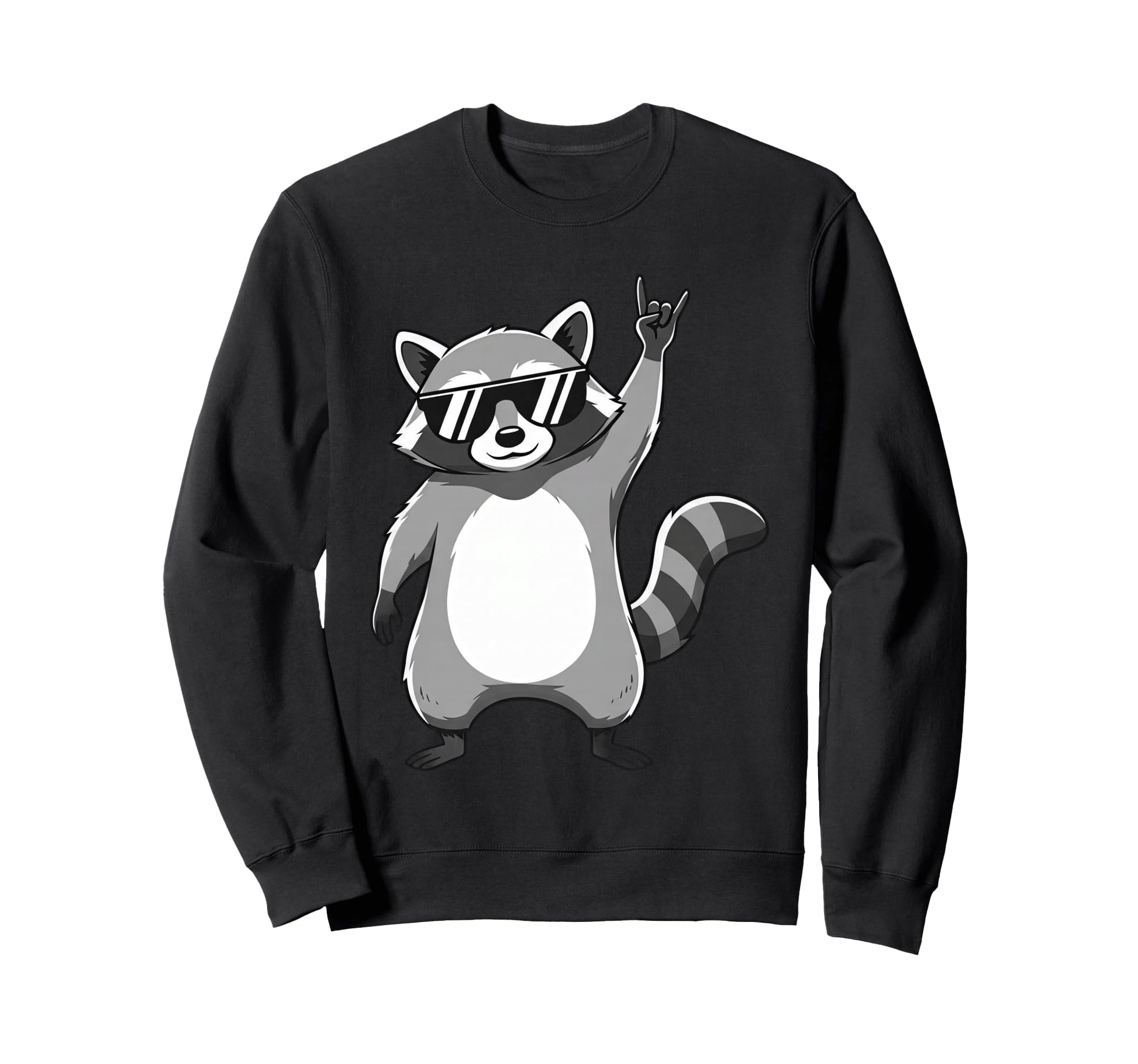 Raccoon Rocking Out Music Gift Sweatshirt - Casual Everyday Wear Unisex - T-Shirt, Sweatshirt, Hoodie