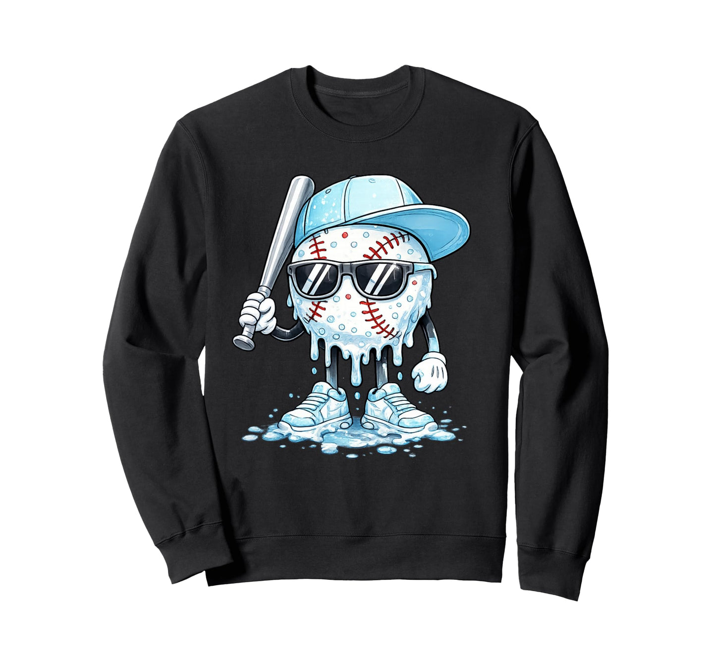 Baseball Drip Team And Ice Sweatshirt - Casual Everyday Wear for Adults - T-Shirt, Sweatshirt, Hoodie