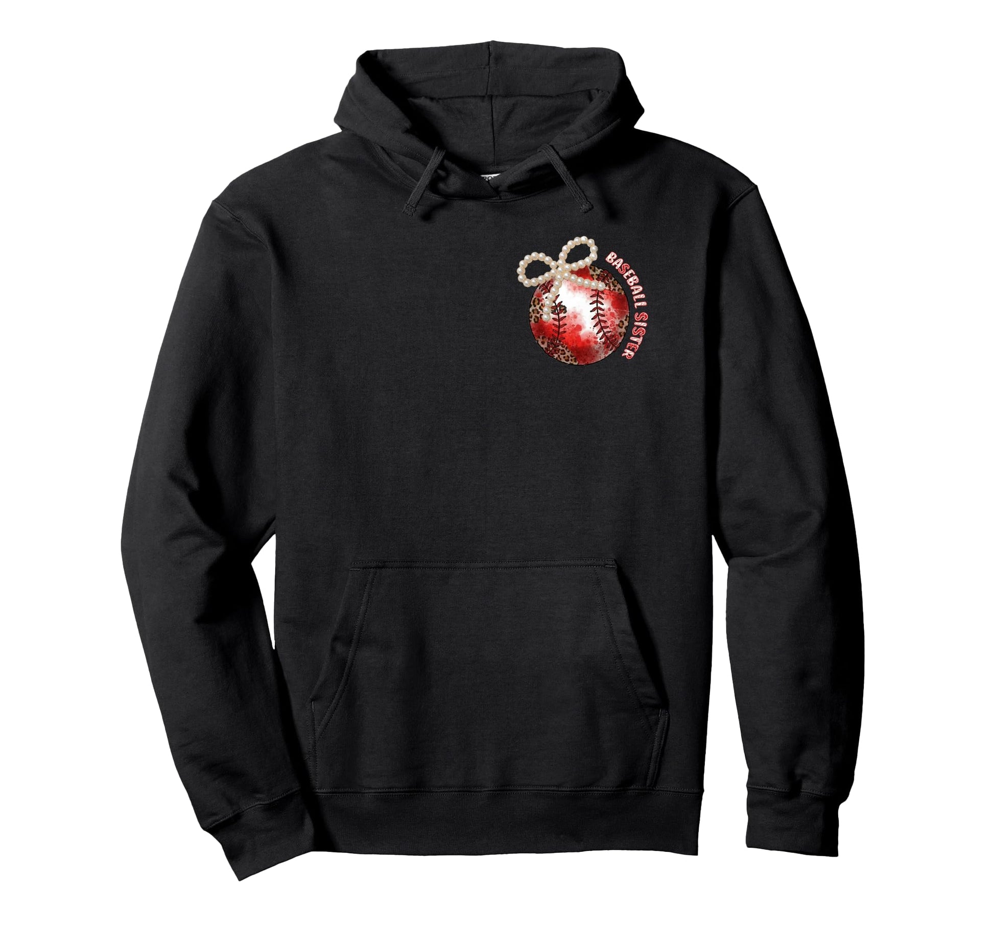 2 Sided Pearl Baseball Sister Little Hoodie - Novelty Apparel for Adults - T-Shirt, Sweatshirt, Hoodie