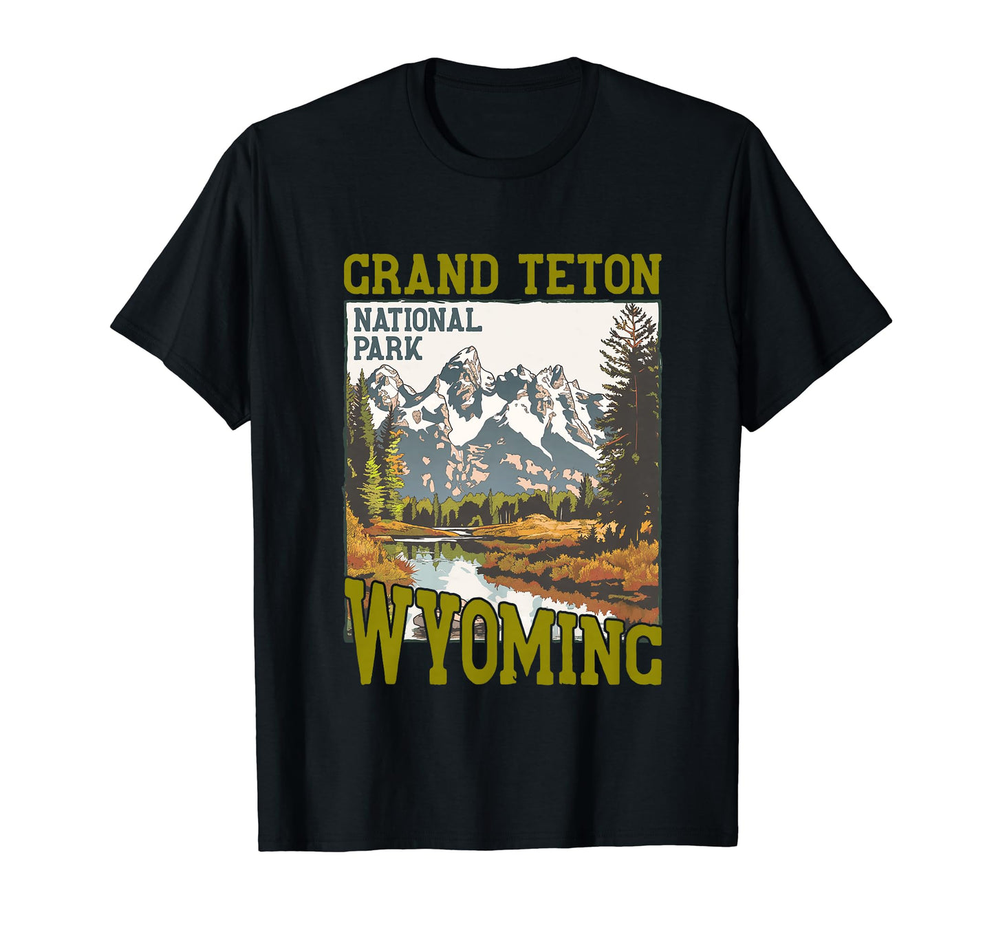 Grand Teton Usa National Park Wyoming T-Shirt - Custom Art Print Men Women - T-Shirt, Sweatshirt, Hoodie