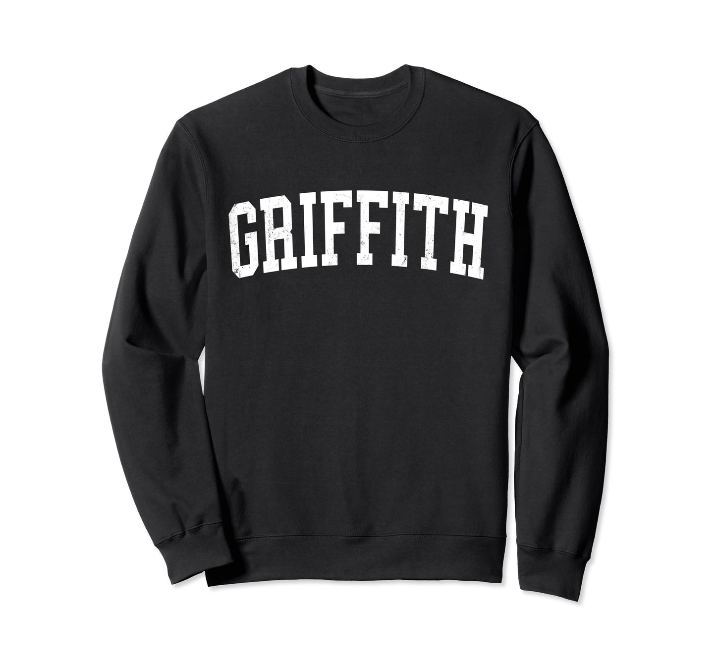 Griffith Distressed White Varsity Sweatshirt - Aesthetic Graphic Men Women - T-Shirt, Sweatshirt, Hoodie