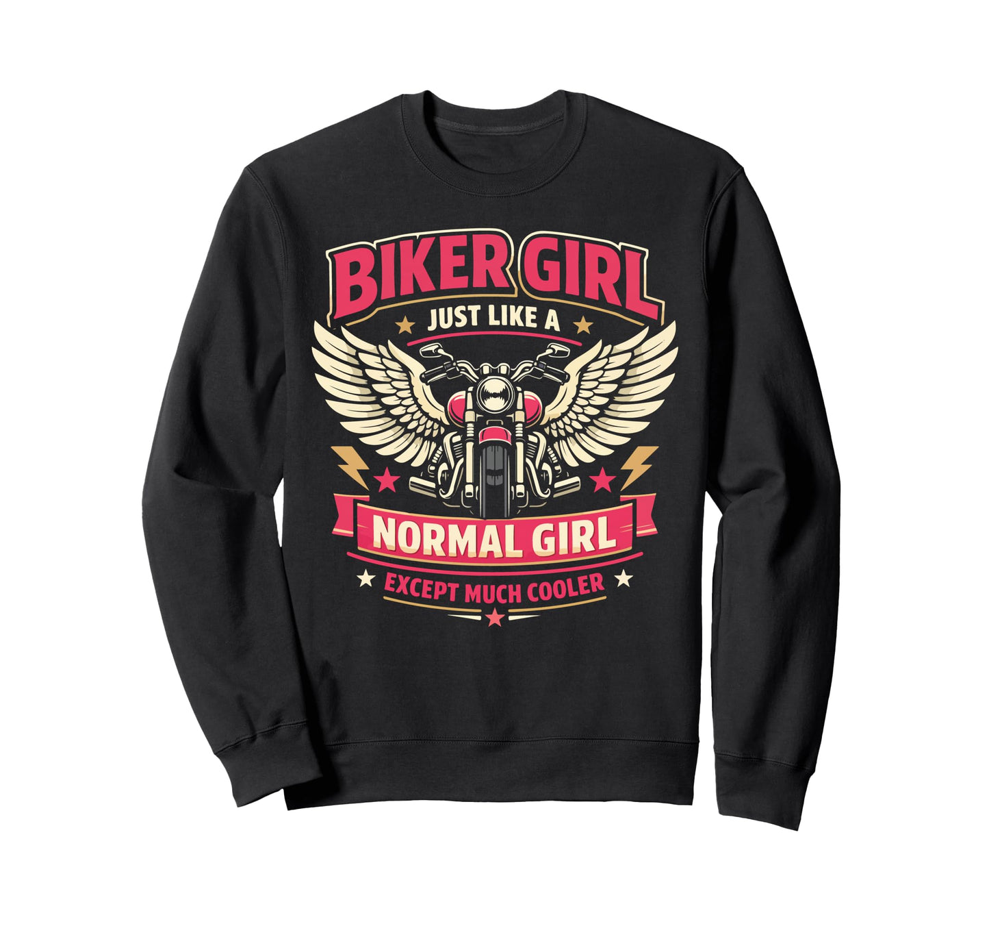 Motorcycle Biker Female Biker Sweatshirt - Fun Novelty Design for Adults - T-Shirt, Sweatshirt, Hoodie