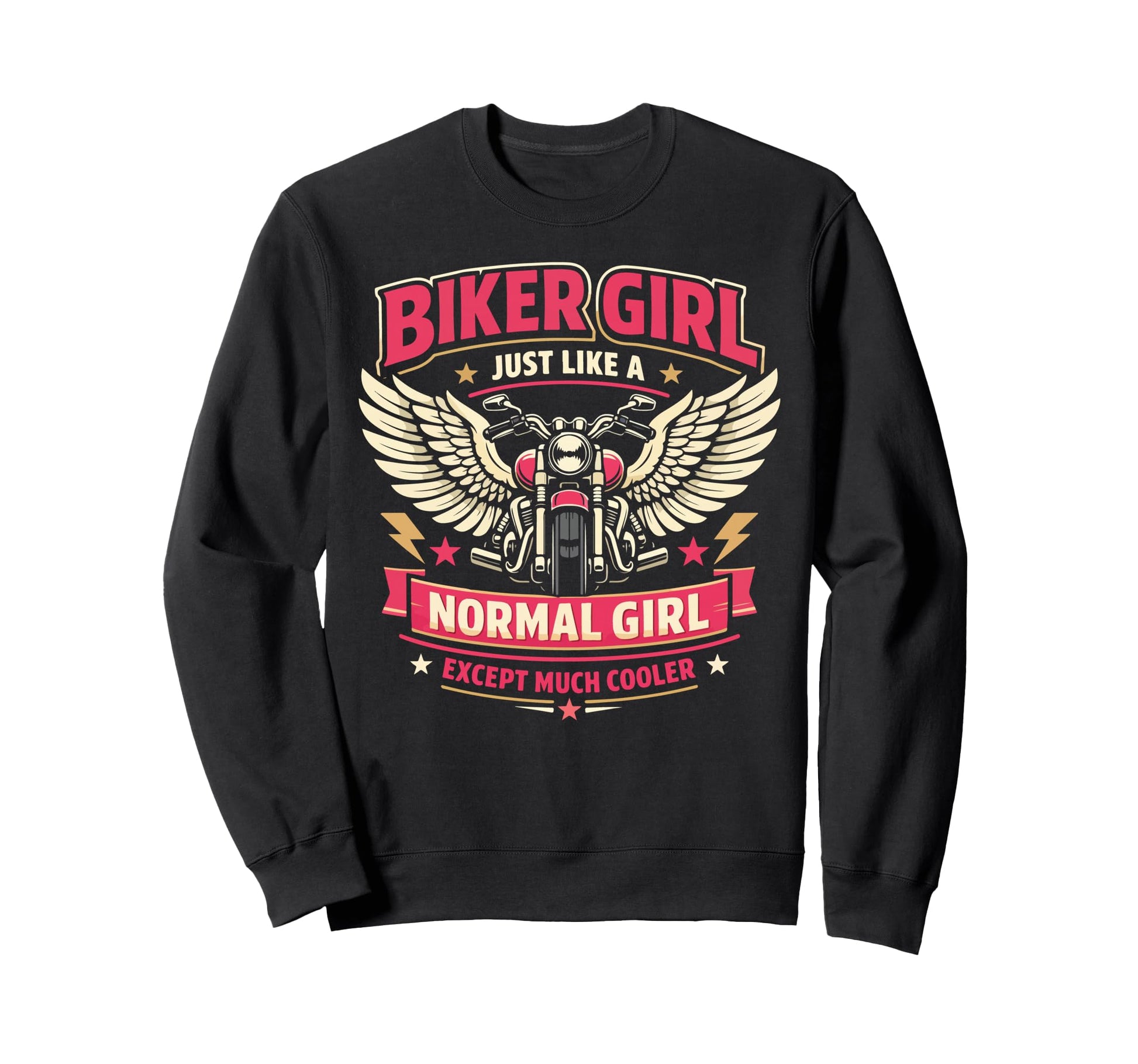 Motorcycle Biker Female Biker Sweatshirt - Fun Novelty Design for Adults - T-Shirt, Sweatshirt, Hoodie