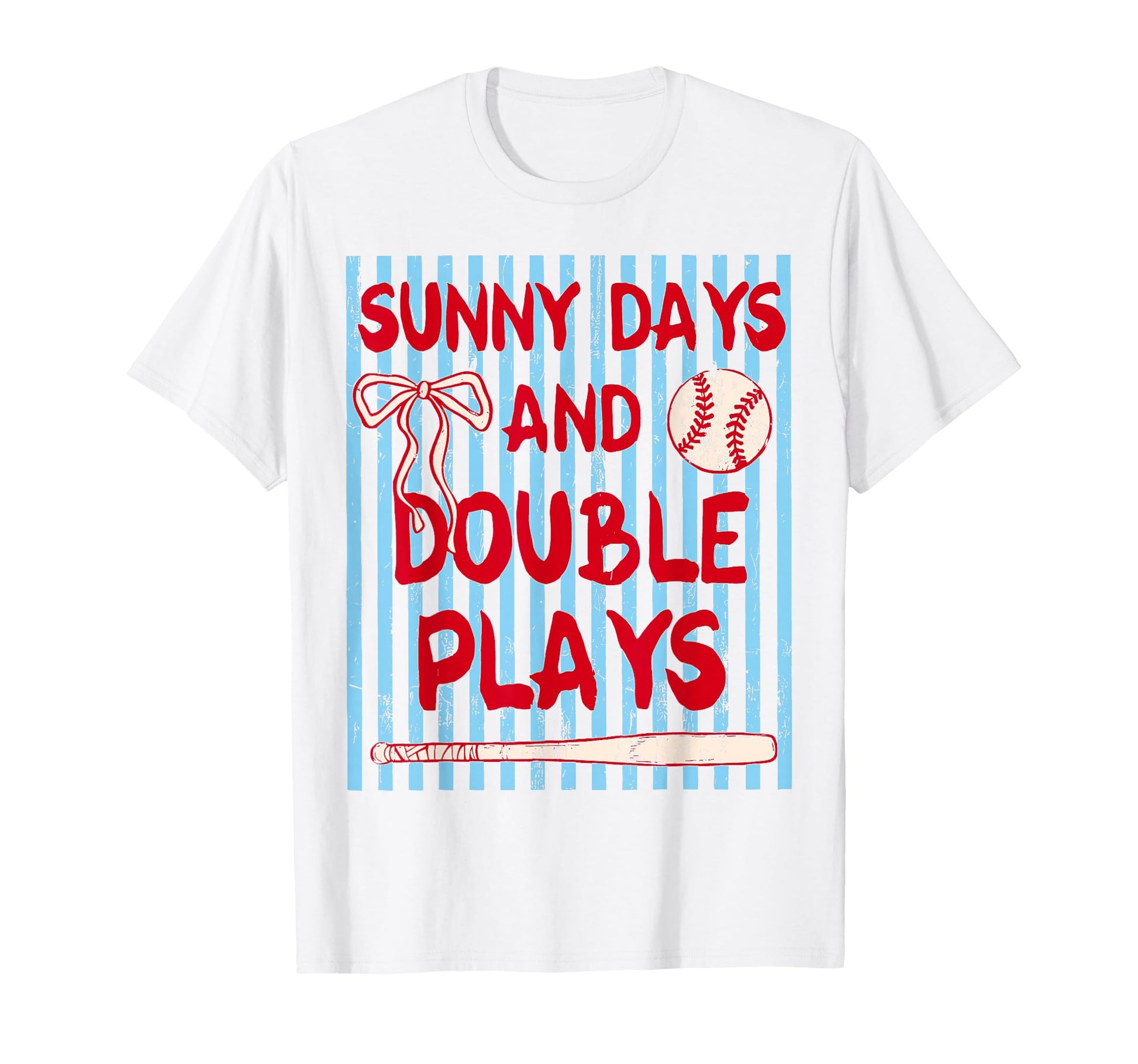 Coquette Bow Baseball Softball Sunny T-Shirt - Custom Art Print for Adults - T-Shirt, Sweatshirt, Hoodie