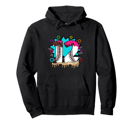 12Th Birthday Baseball Hoodie - Casual Everyday Wear Unisex - T-Shirt, Sweatshirt, Hoodie