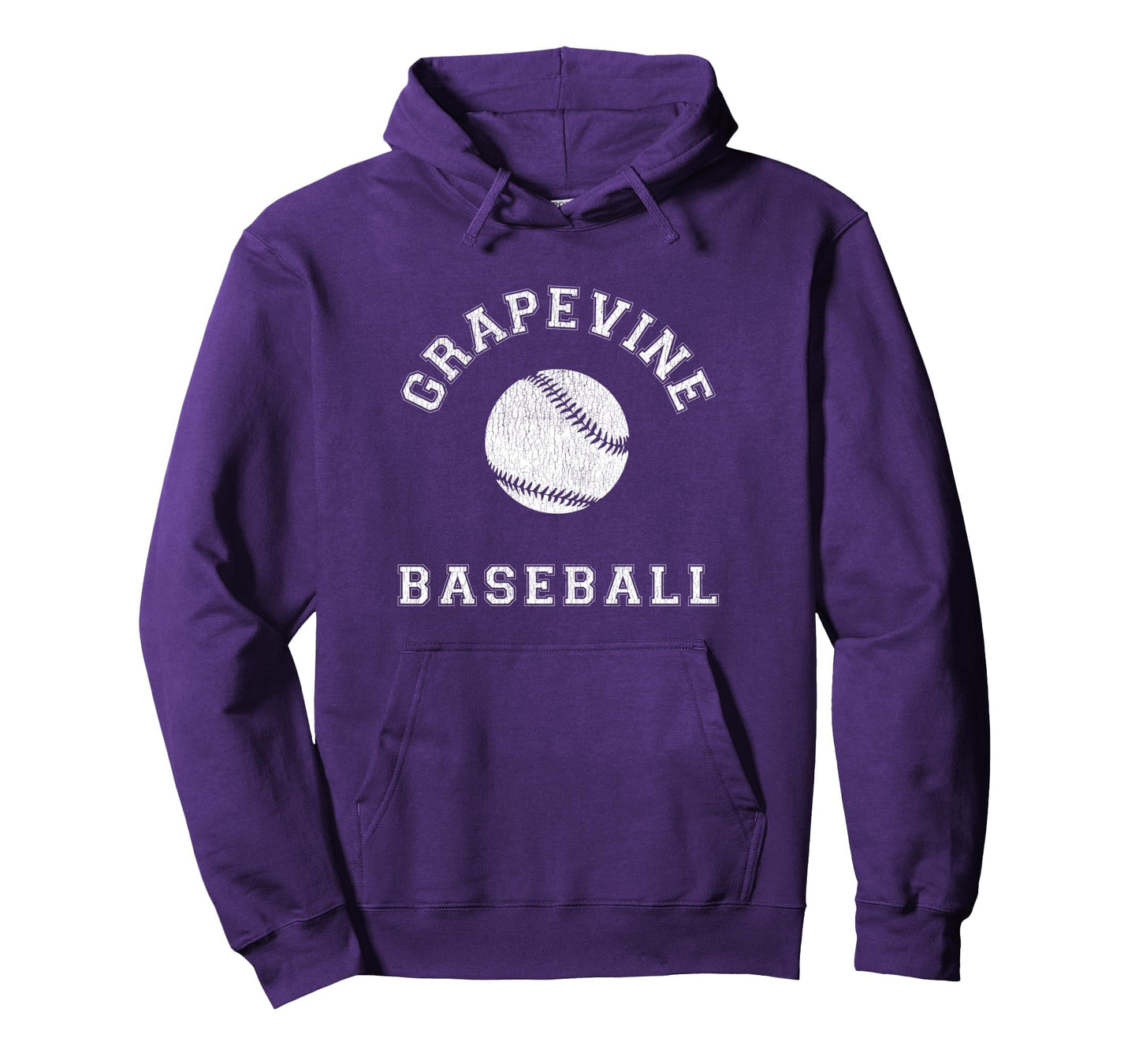 Grapevine Baseball Distressed Hoodie - Minimalist Print for Adults - T-Shirt, Sweatshirt, Hoodie
